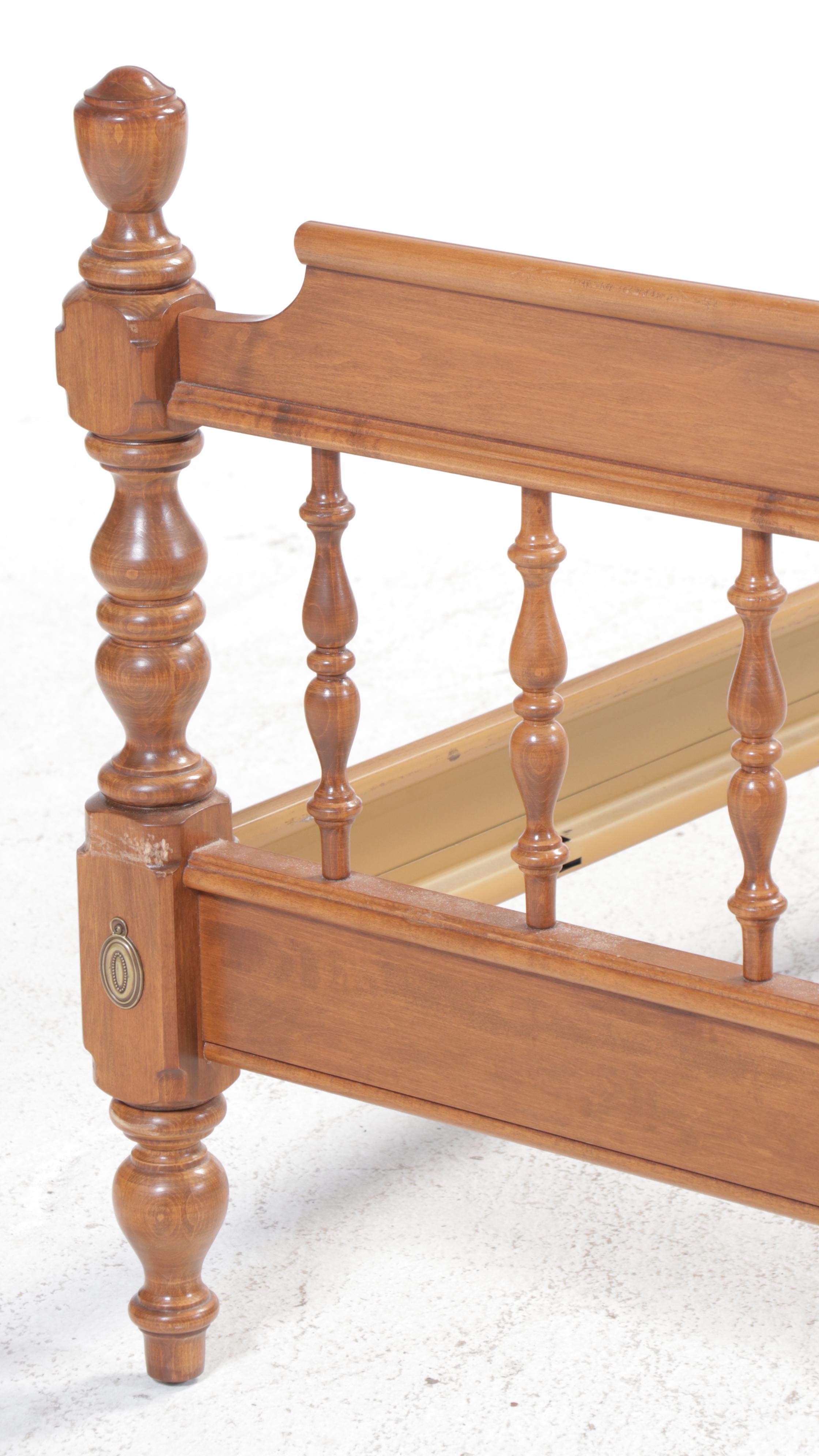 American Colonial Style Maple Full Size Bed Frame, Late 20th Century