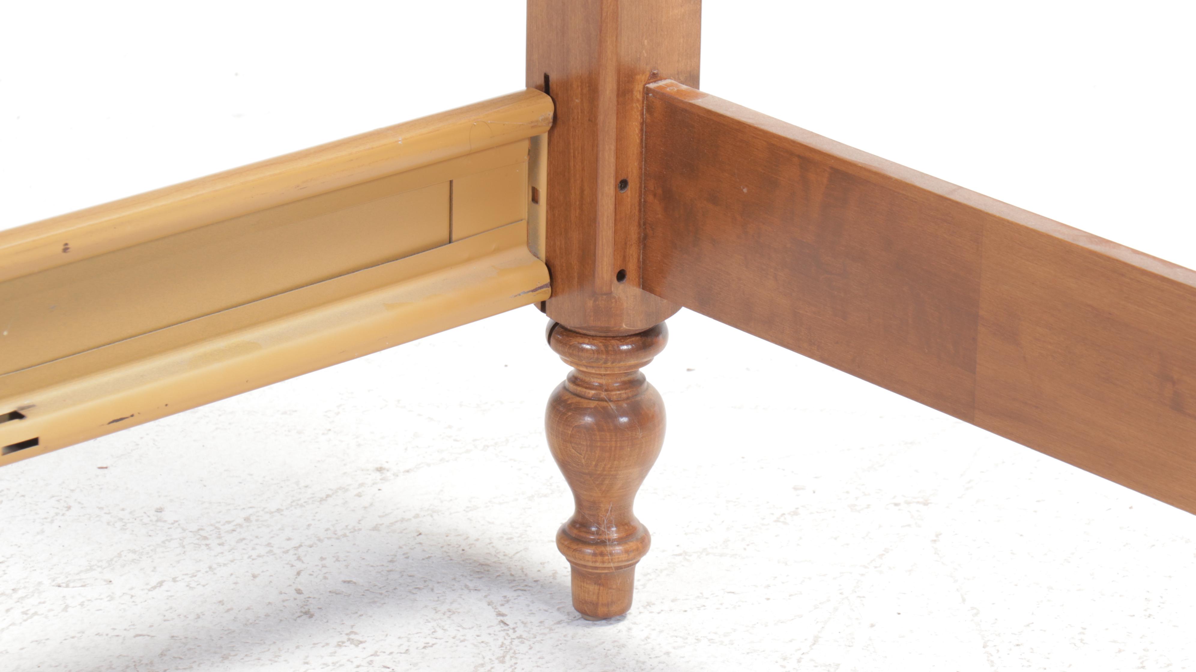 American Colonial Style Maple Full Size Bed Frame, Late 20th Century