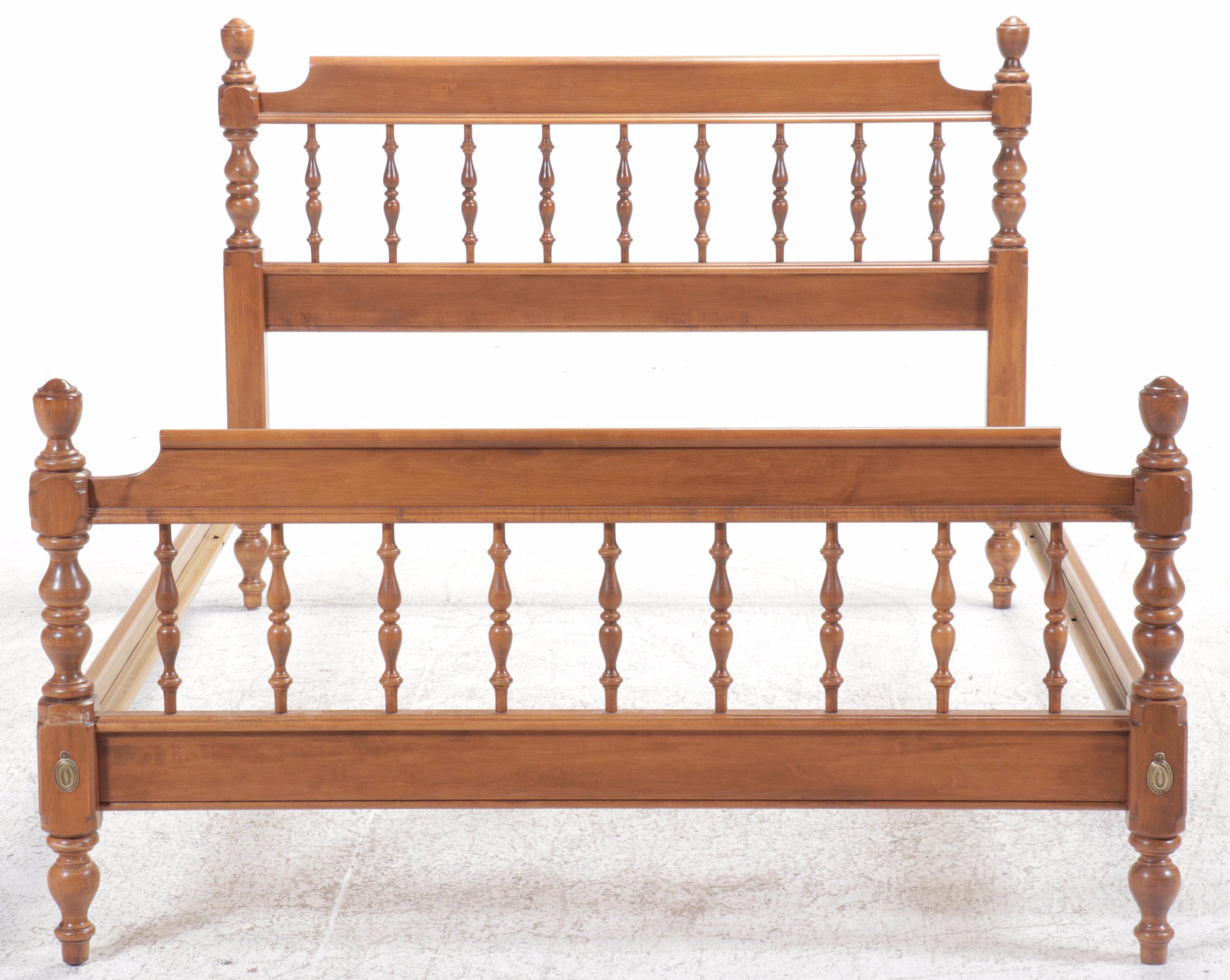 American Colonial Style Maple Full Size Bed Frame, Late 20th Century