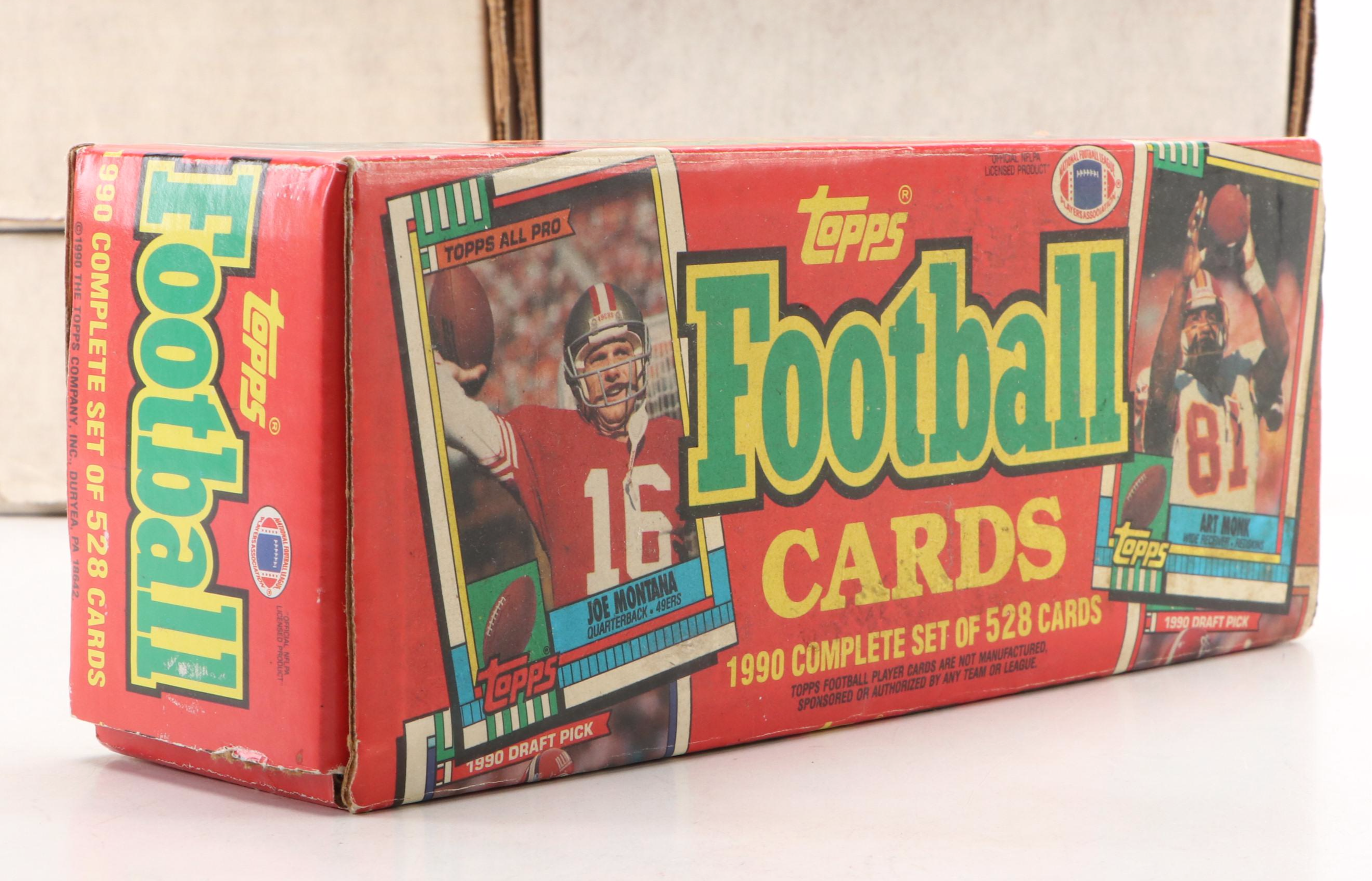Pro-Set and Topps Football Card Sets with Sealed Action Packed Packs, 1990s