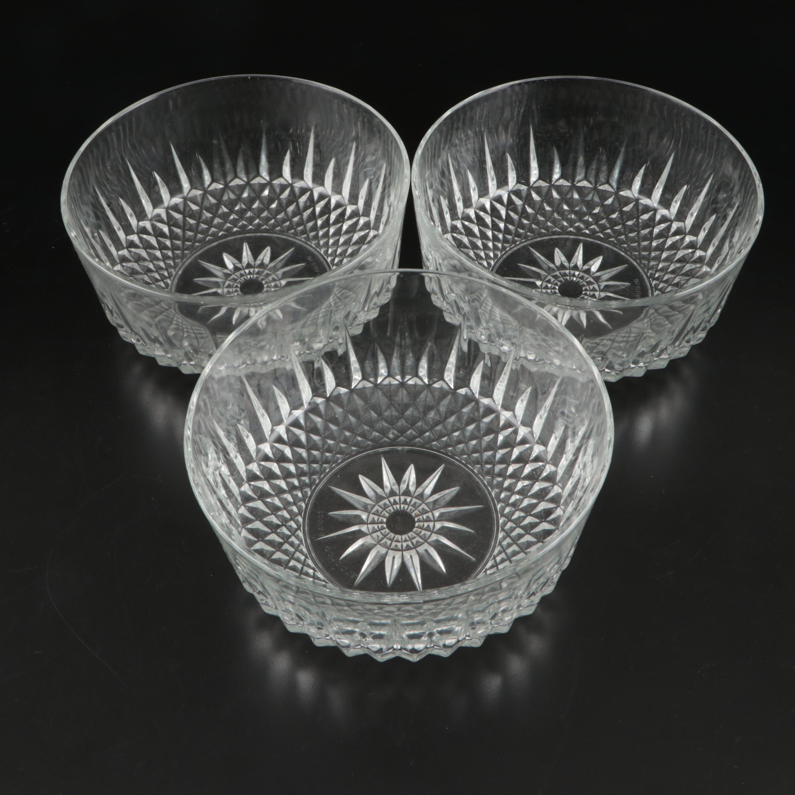 French Arcoroc Pressed Glass Serving Bowls and Dessert Bowls