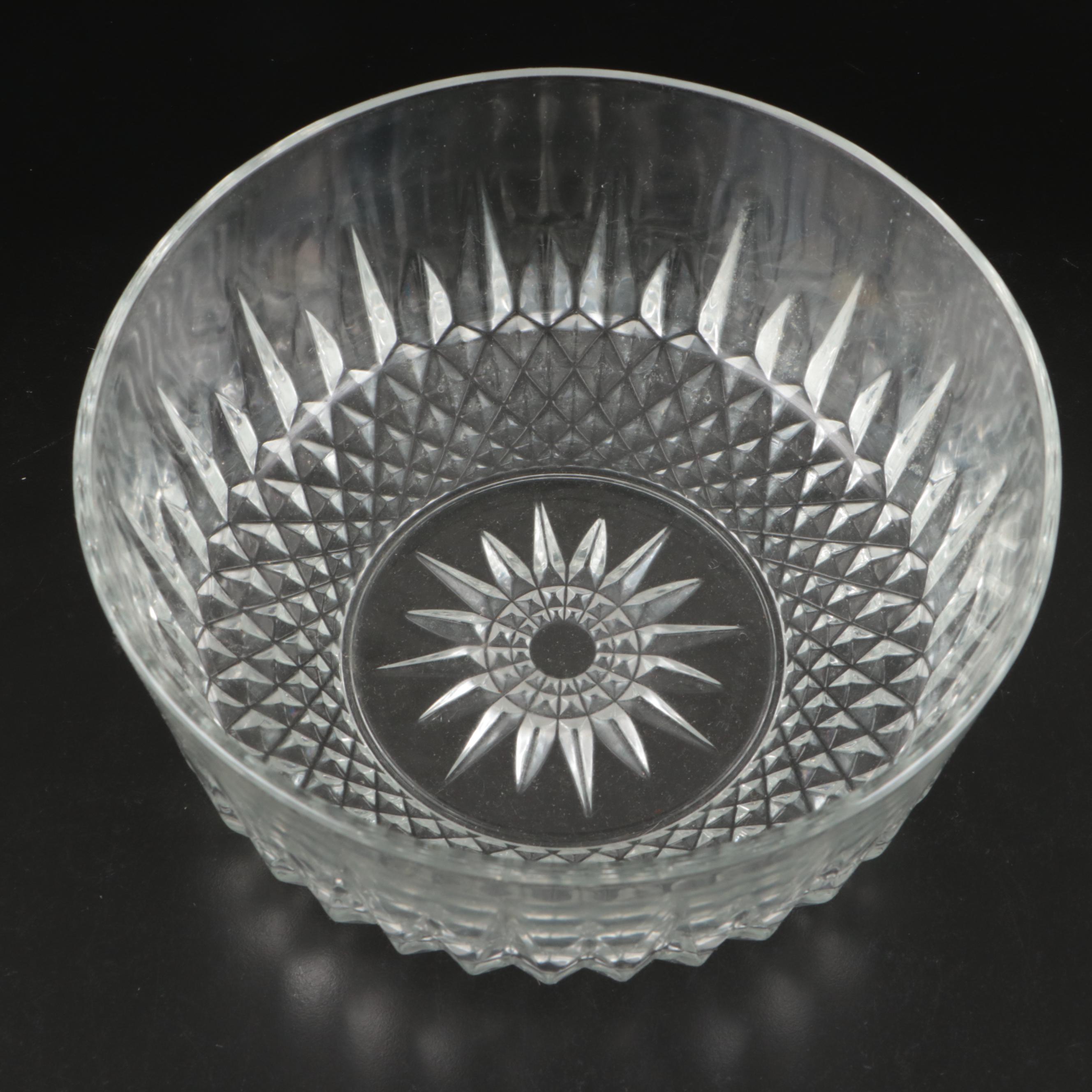 French Arcoroc Pressed Glass Serving Bowls and Dessert Bowls