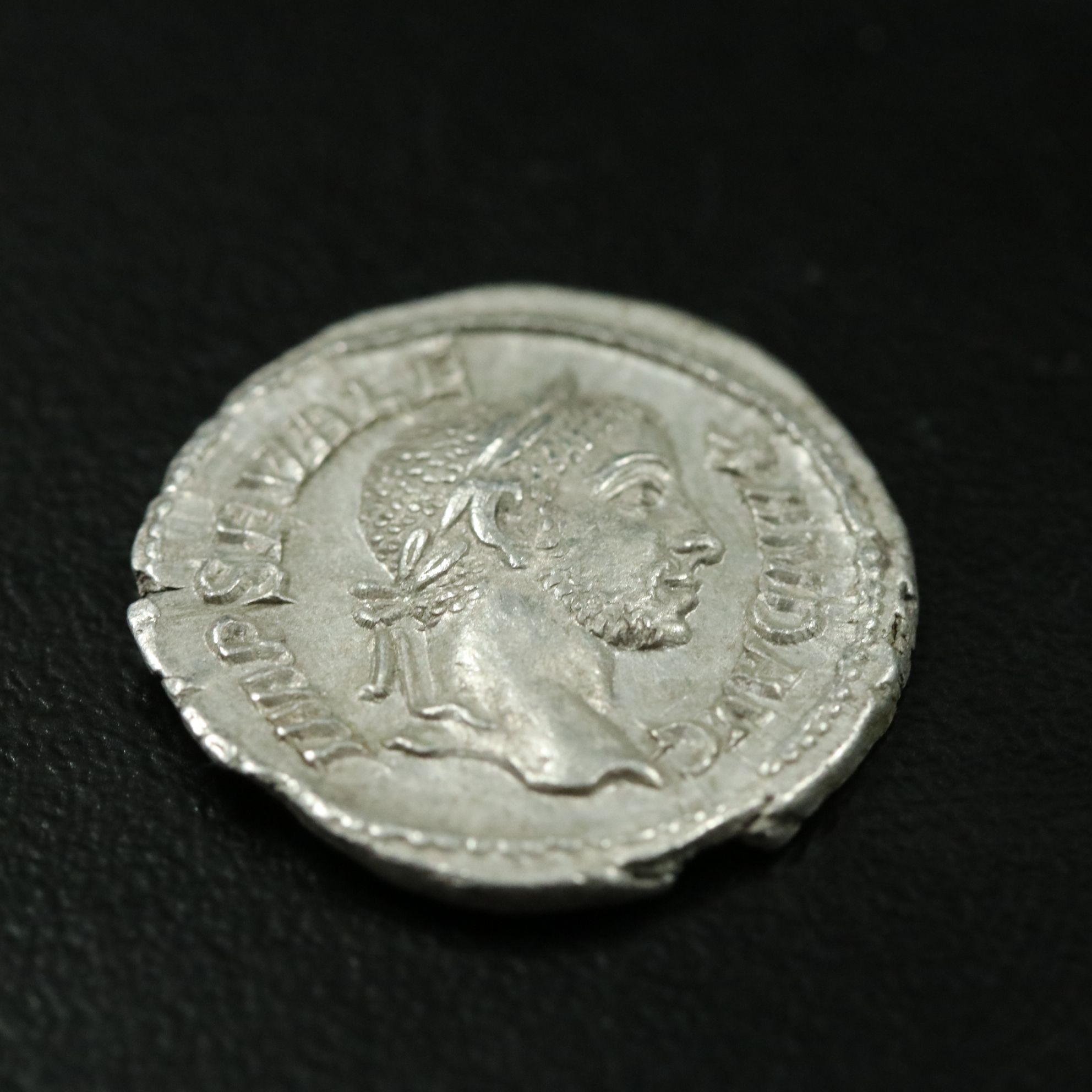 Ancient Roman Imperial AR Denarius Coin of Severus Alexander, ca. 230 A.D.