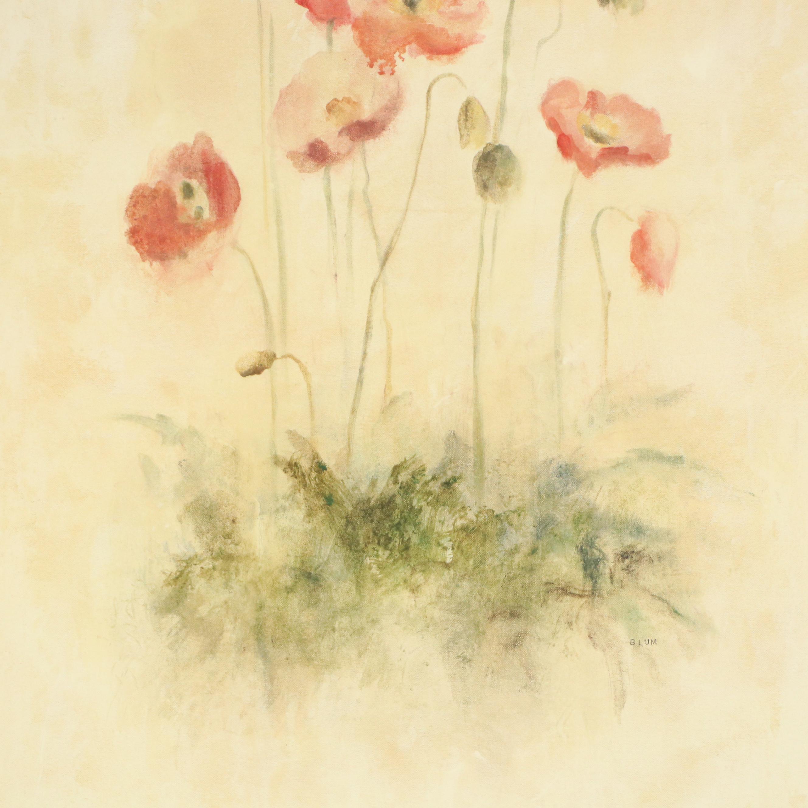 Offset Lithograph After Cheri Blum "Sunshine Poppies"
