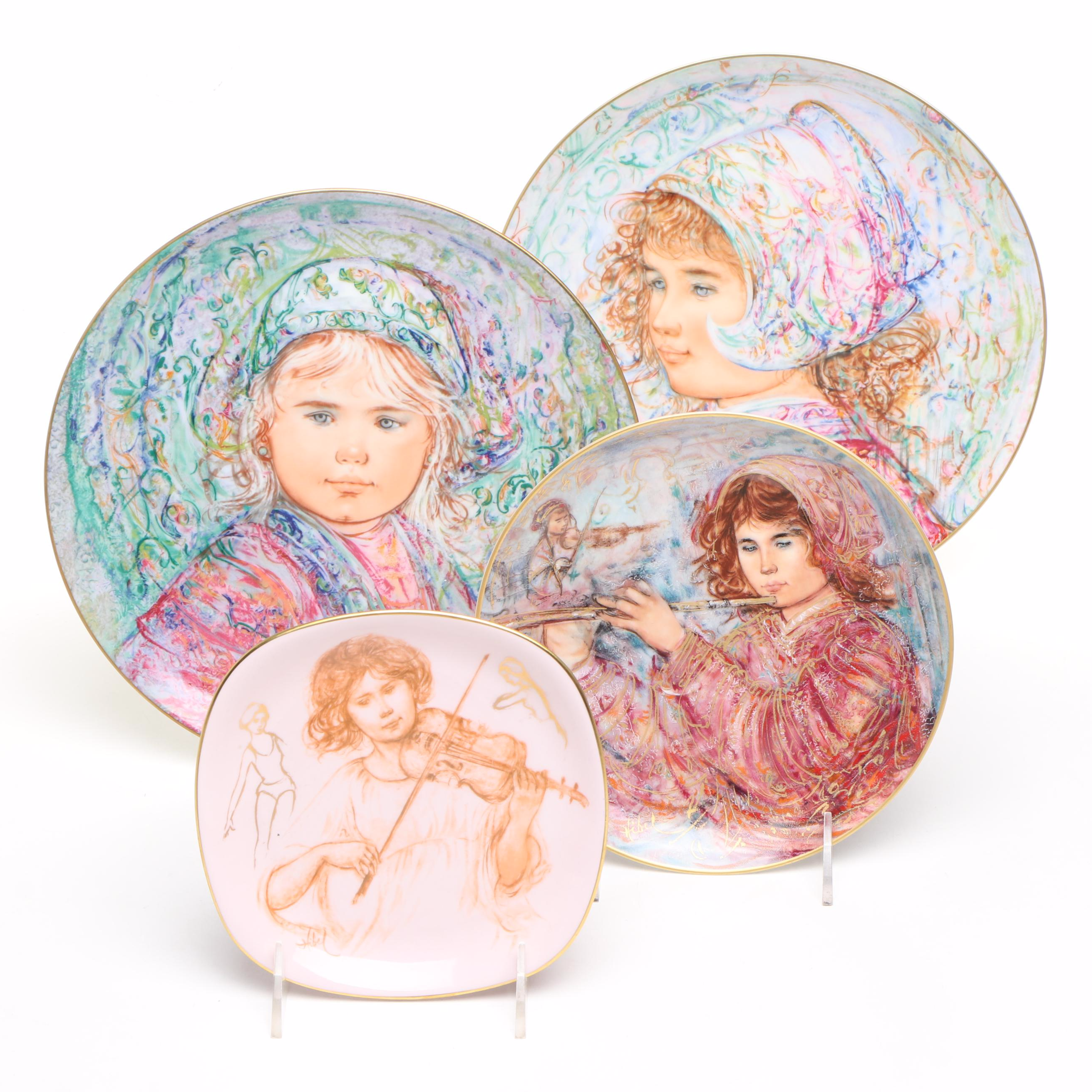 Edna Hibel "Allegro" and "Edna's Music" Porcelain Plates with More