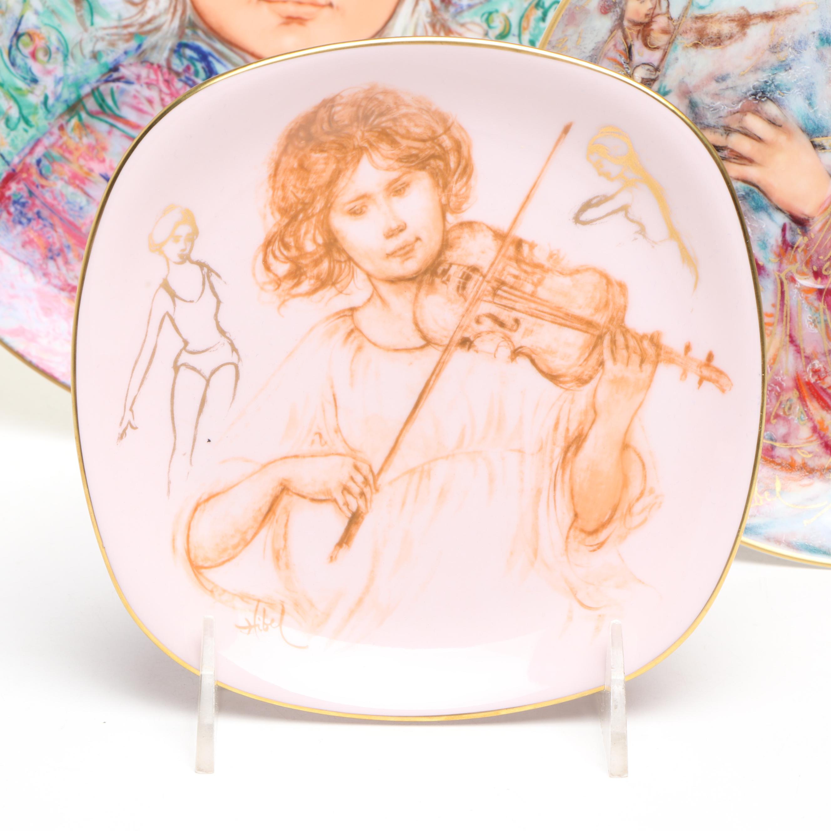Edna Hibel "Allegro" and "Edna's Music" Porcelain Plates with More