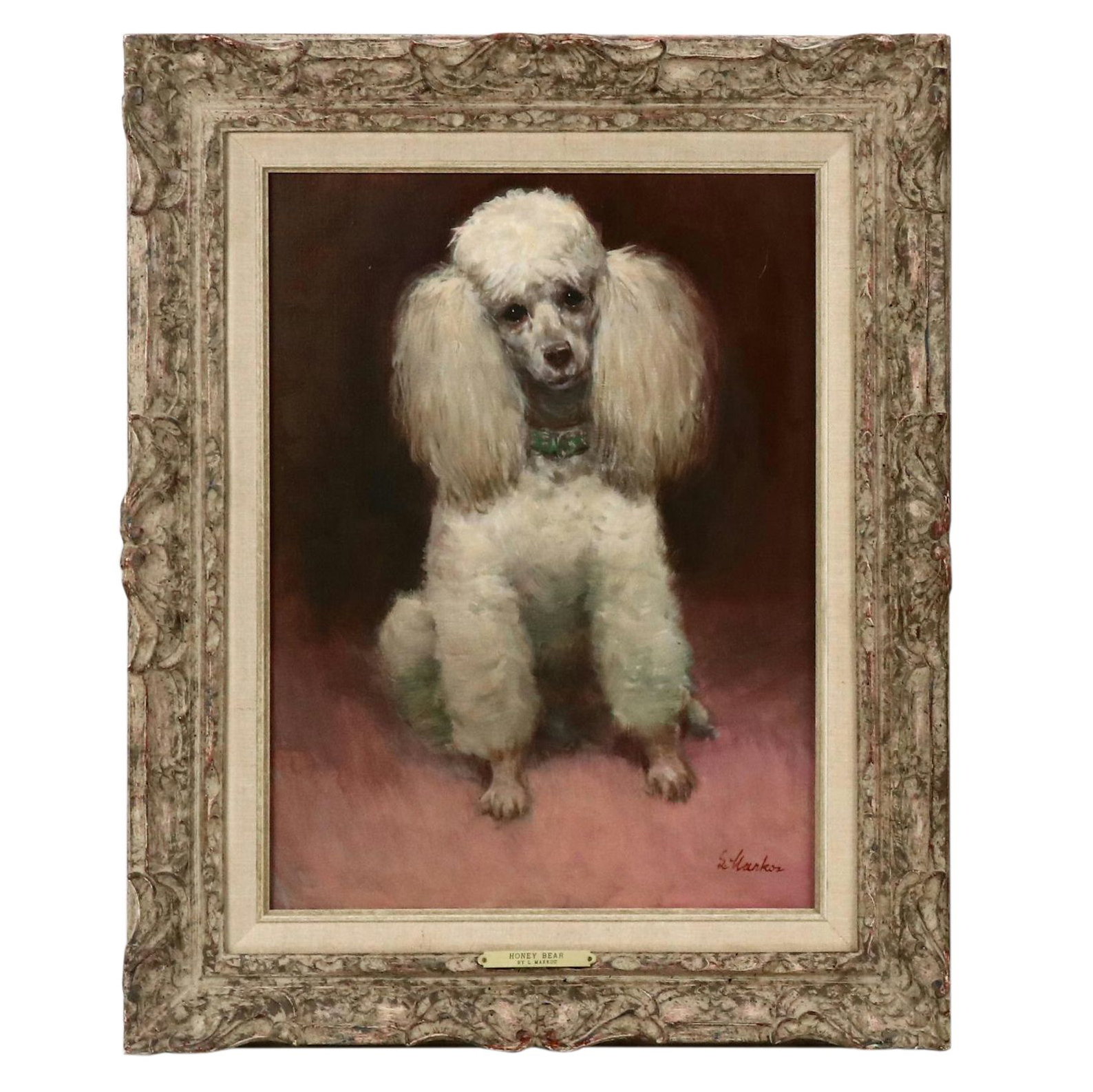 Lajos Markos Poodle Portrait Oil Paintings "Honey Bear"