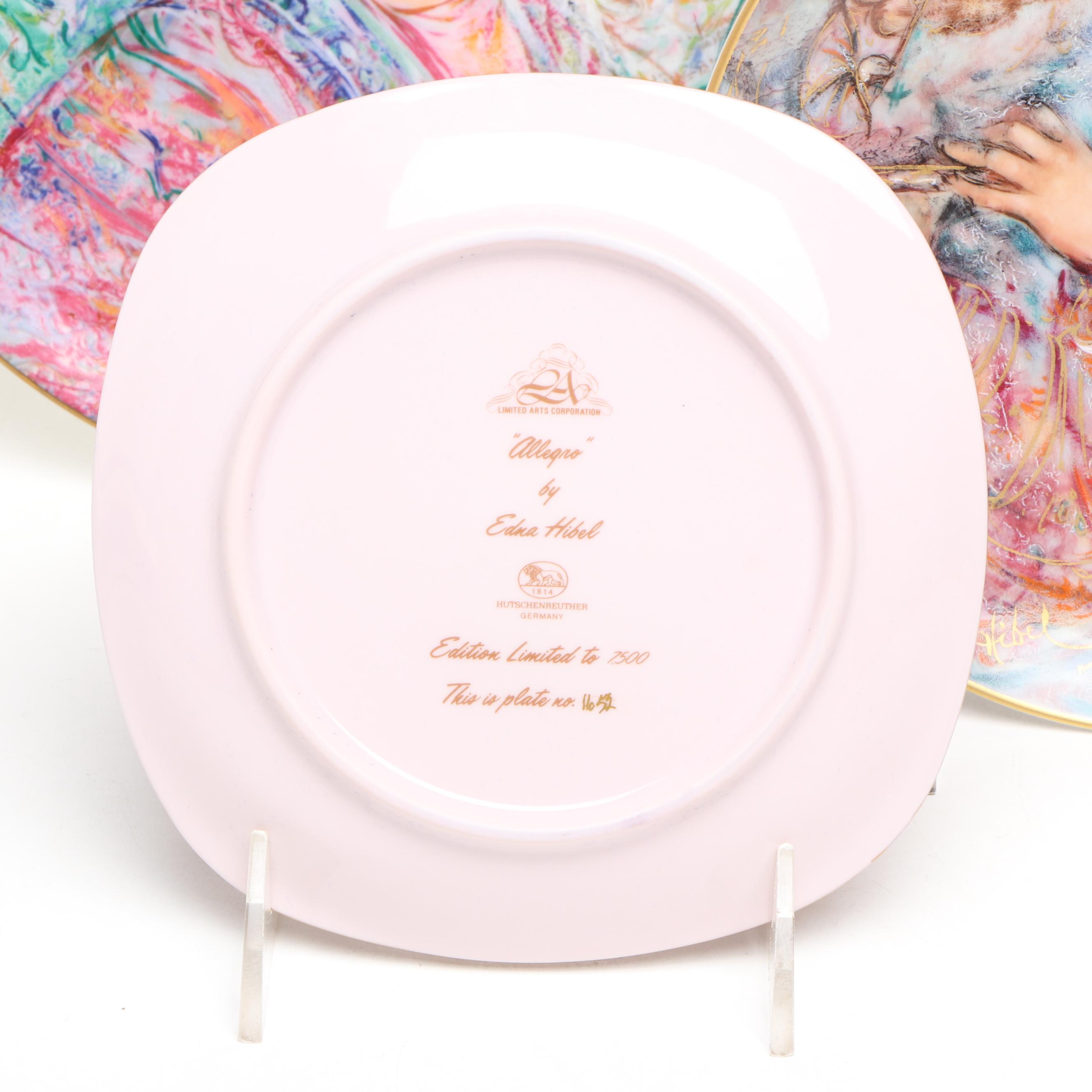 Edna Hibel "Allegro" and "Edna's Music" Porcelain Plates with More