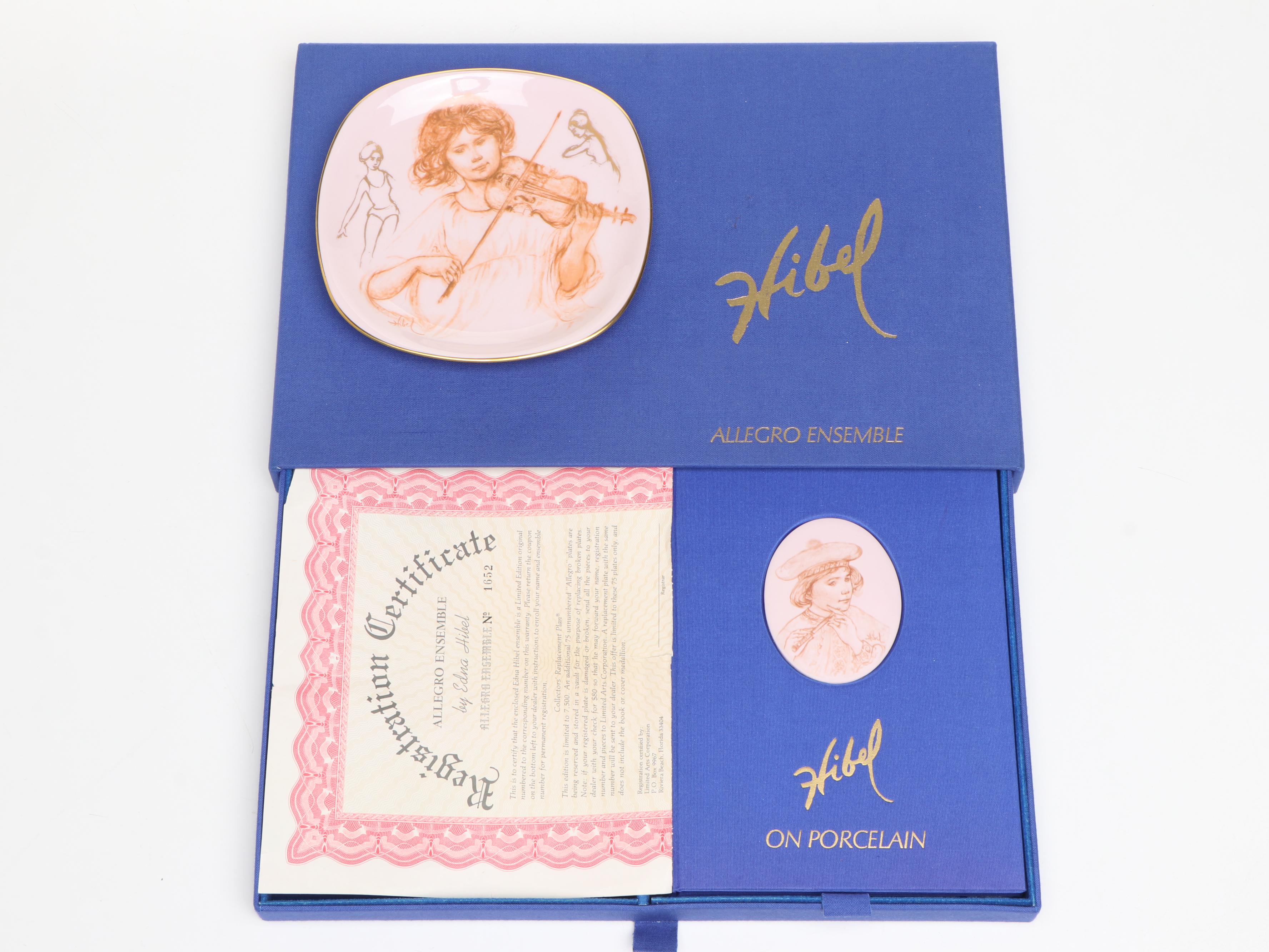 Edna Hibel "Allegro" and "Edna's Music" Porcelain Plates with More