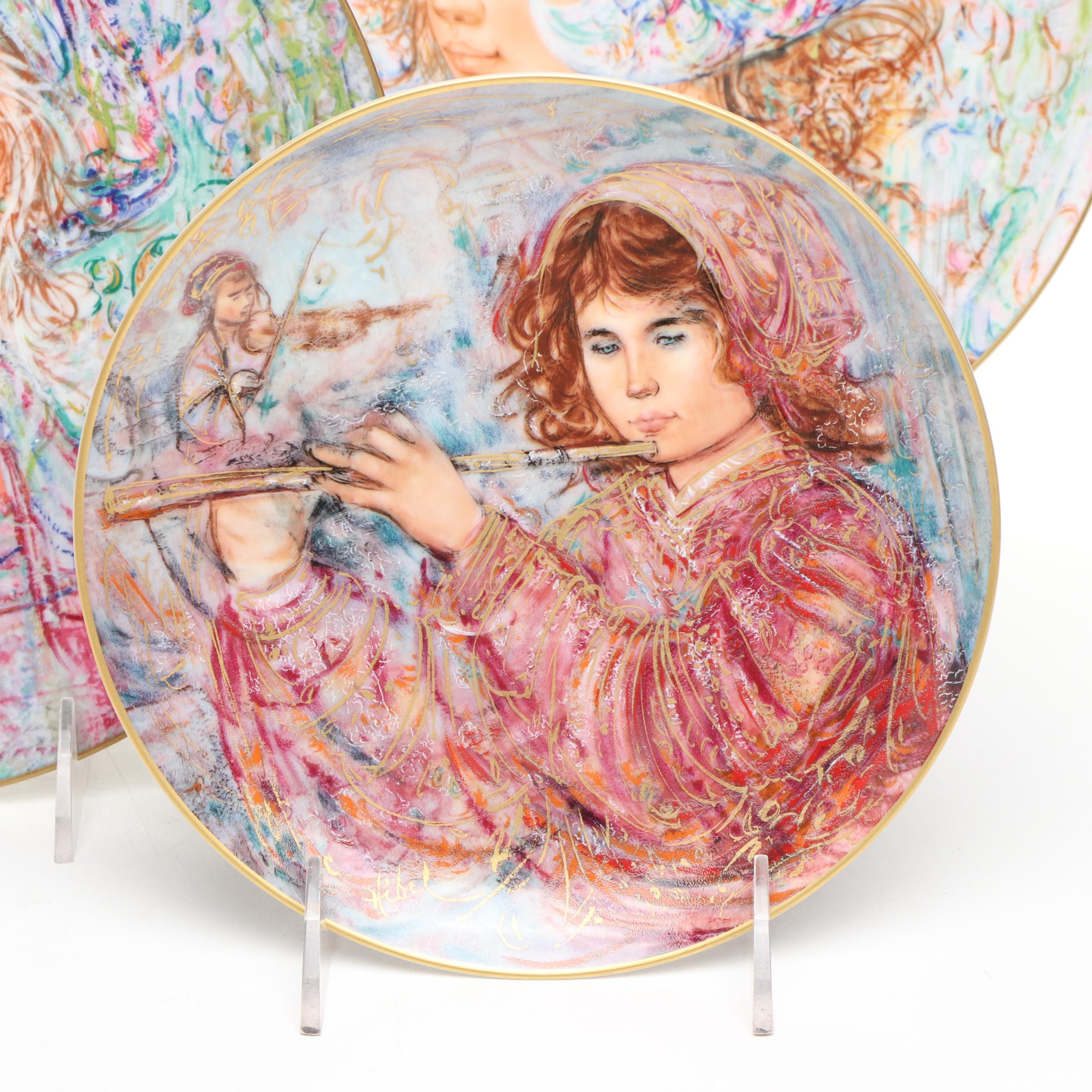 Edna Hibel "Allegro" and "Edna's Music" Porcelain Plates with More