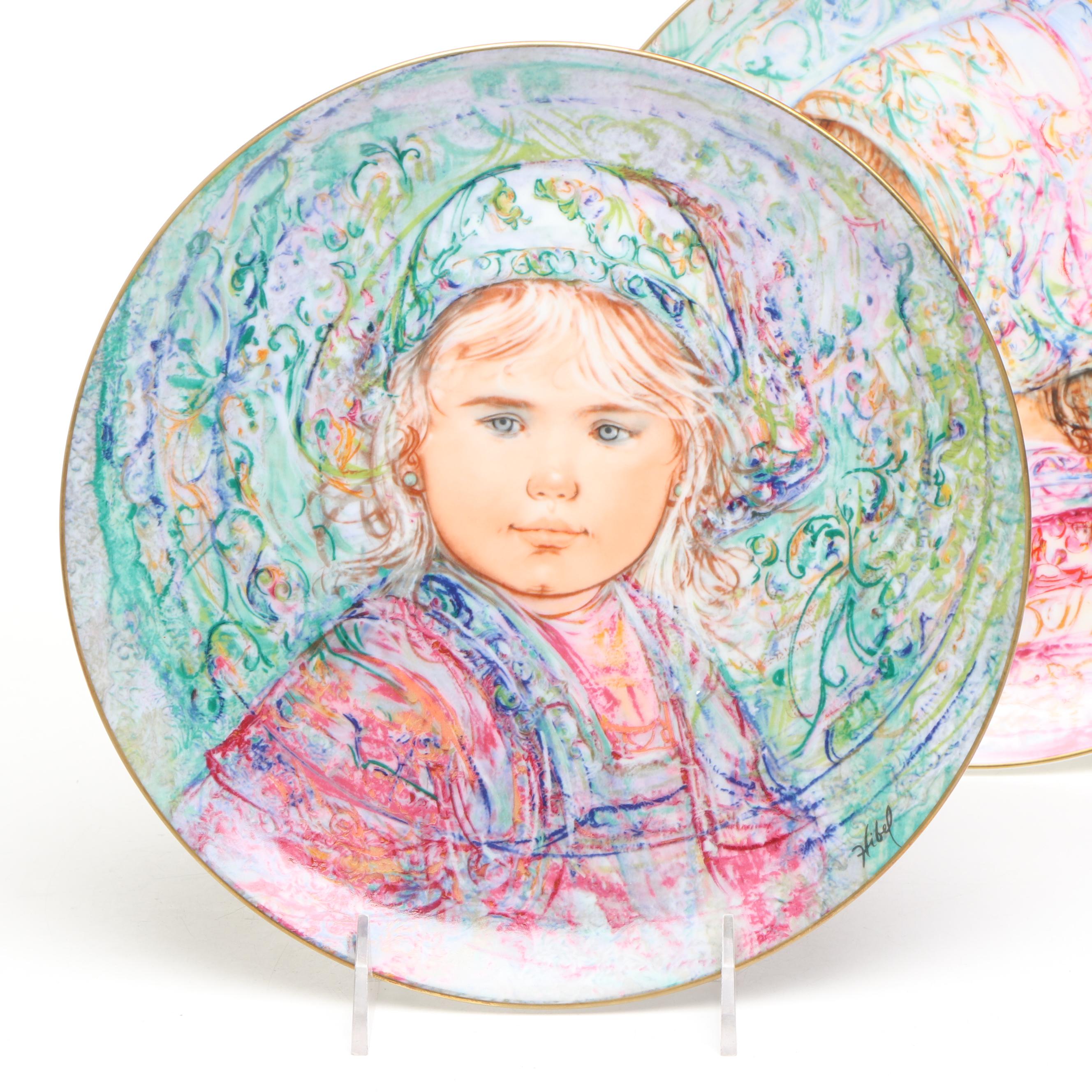 Edna Hibel "Allegro" and "Edna's Music" Porcelain Plates with More