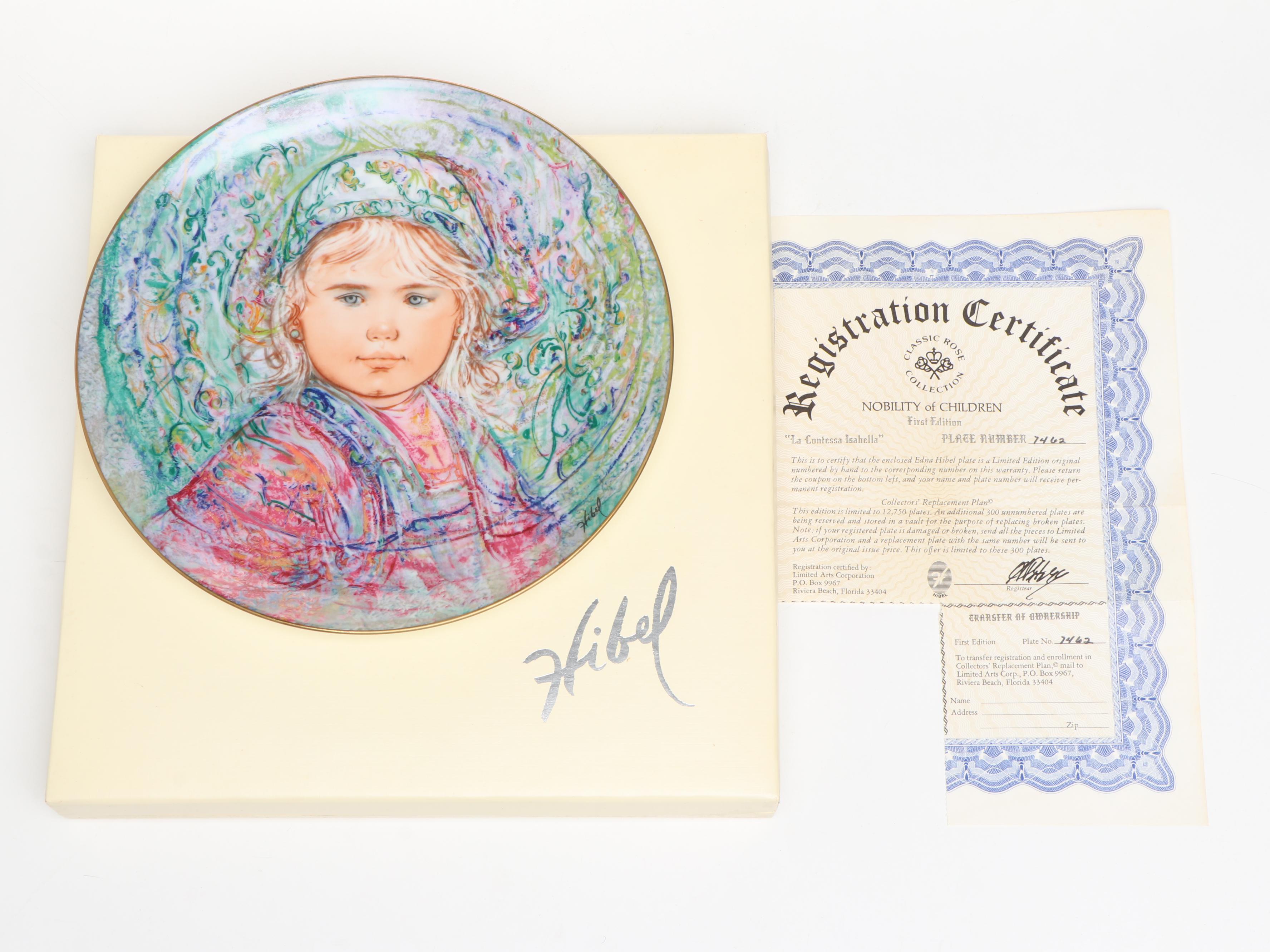 Edna Hibel "Allegro" and "Edna's Music" Porcelain Plates with More