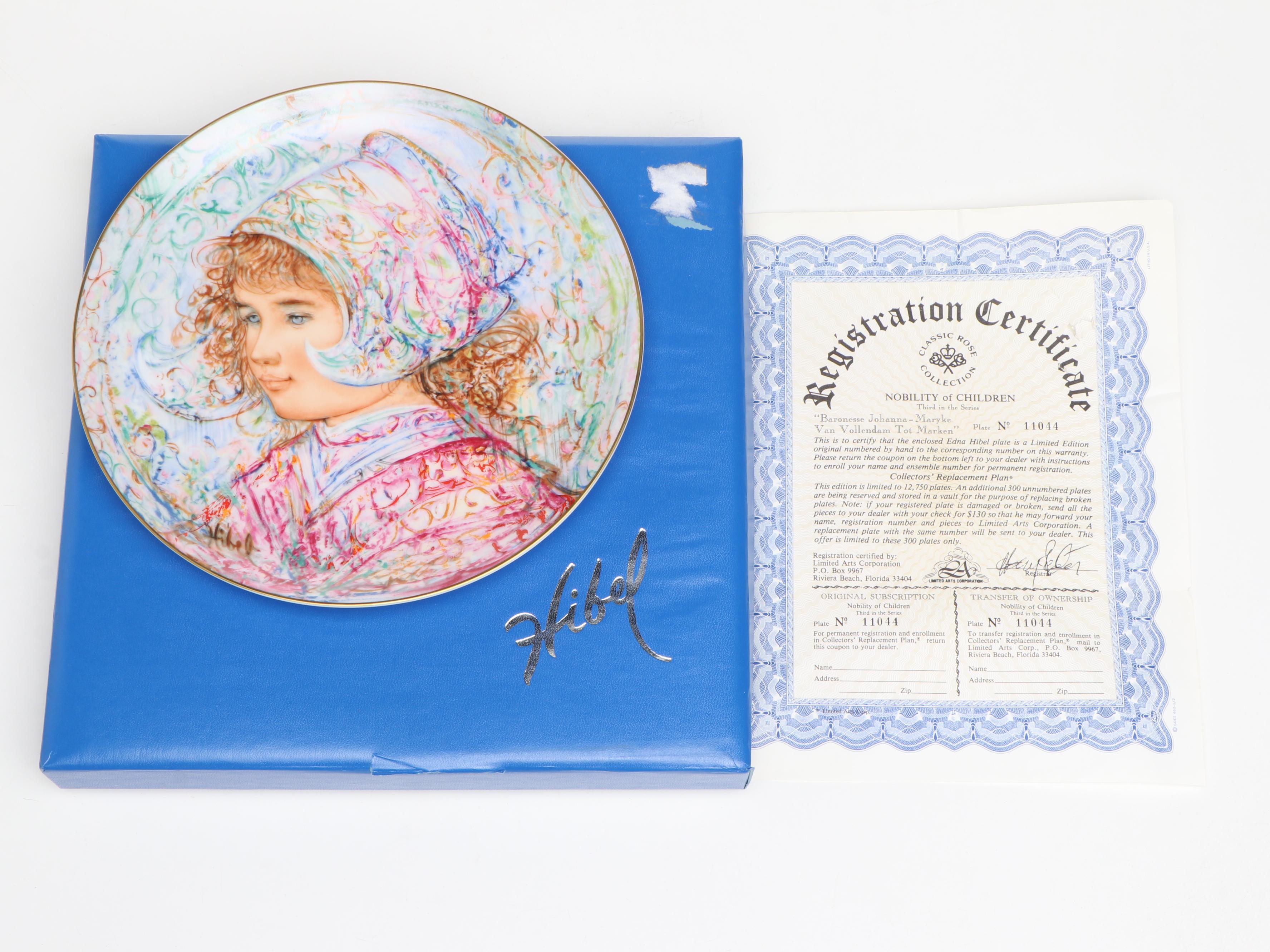 Edna Hibel "Allegro" and "Edna's Music" Porcelain Plates with More