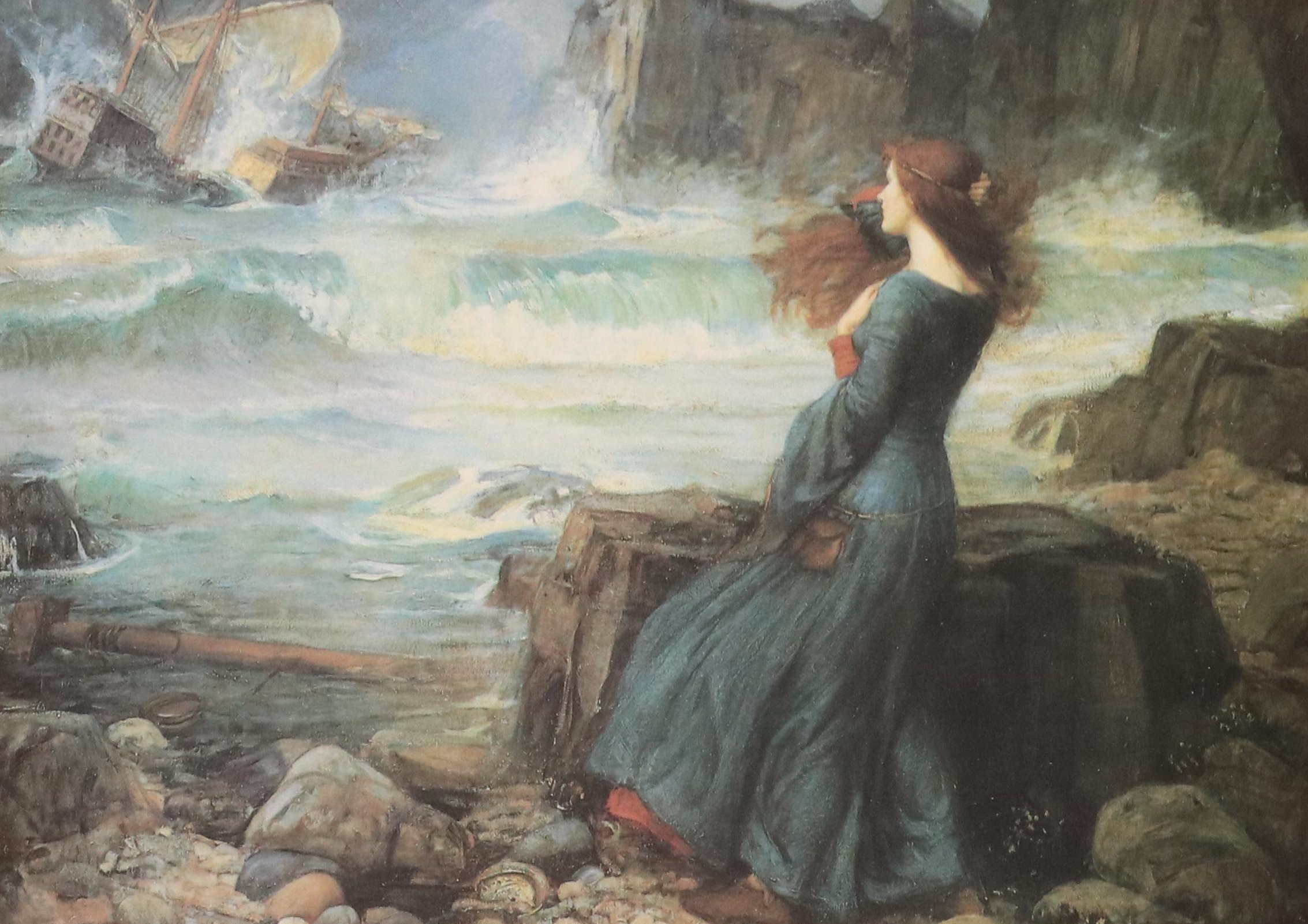 Offset Lithograph After John William Waterhouse "Miranda - The Tempest"