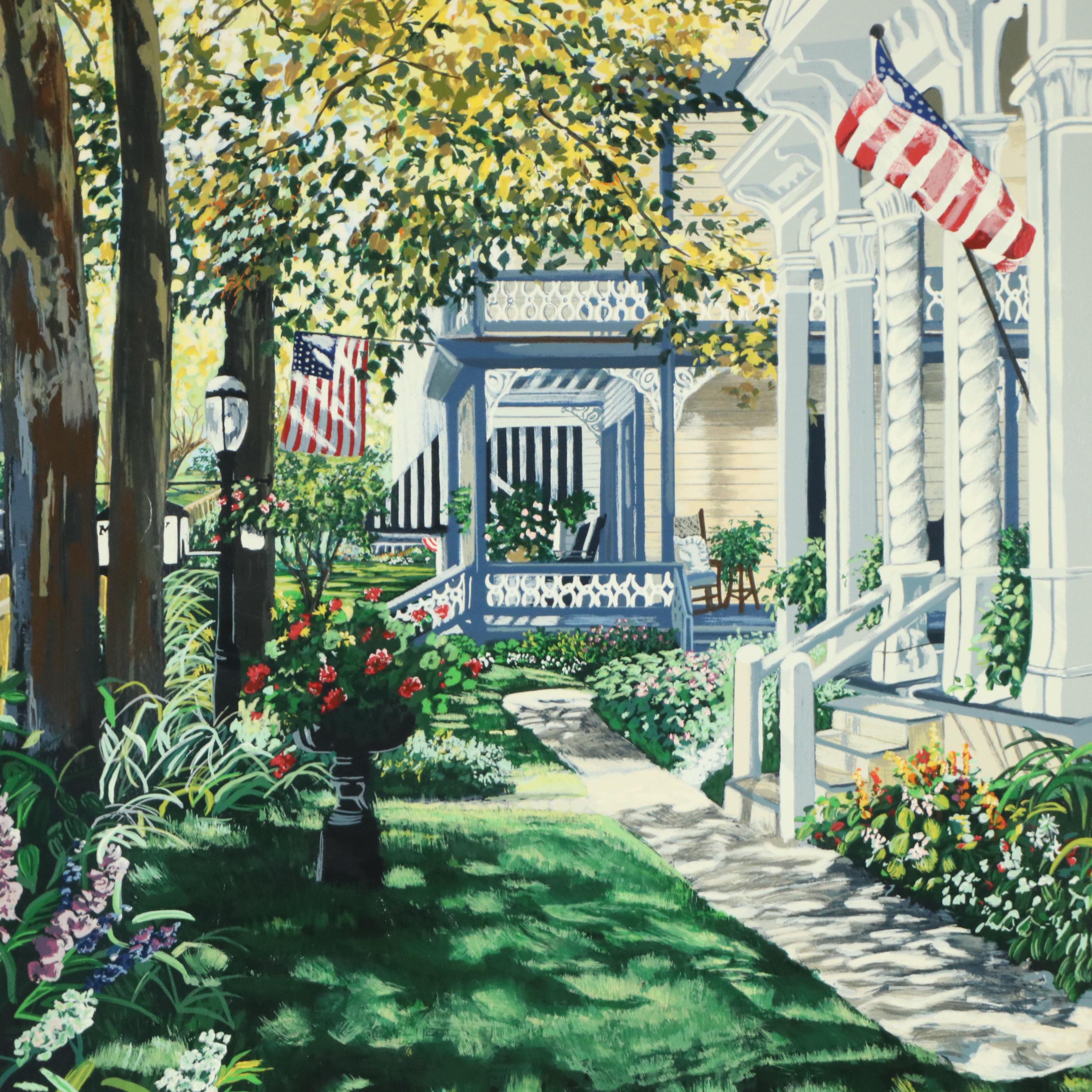 Susan Rios Serigraph "Main Street," Circa 1986
