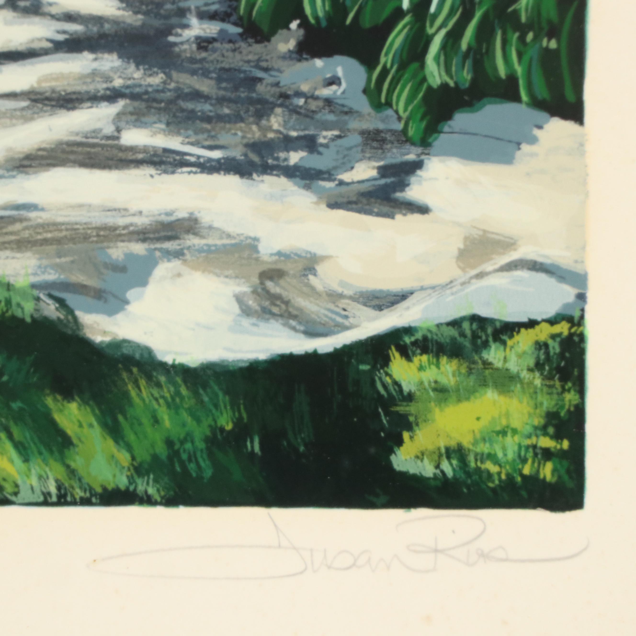 Susan Rios Serigraph "Main Street," Circa 1986