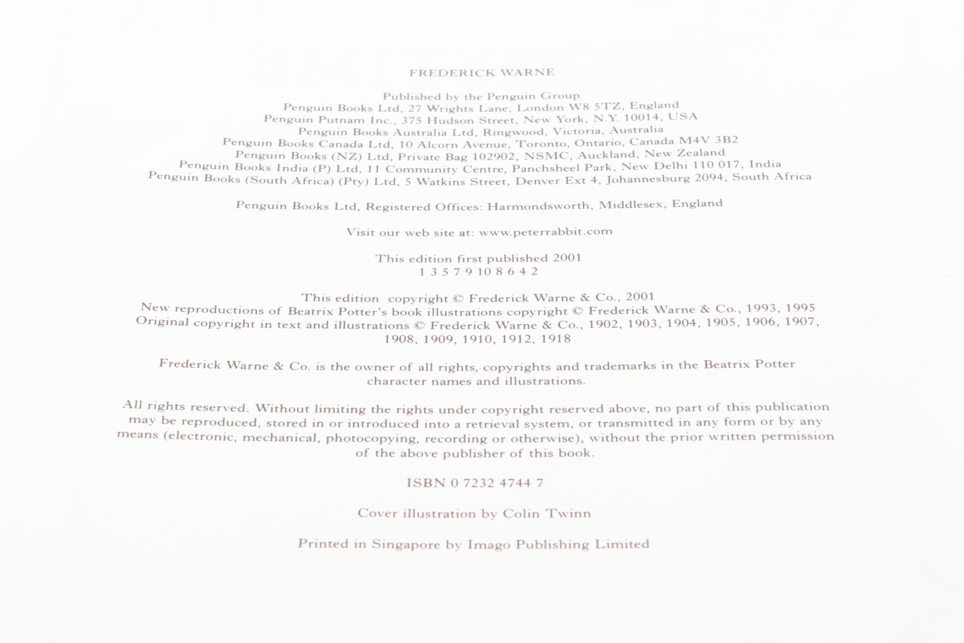 First Edition Thus "Peter Rabbit's Storytime Collection" and More Books