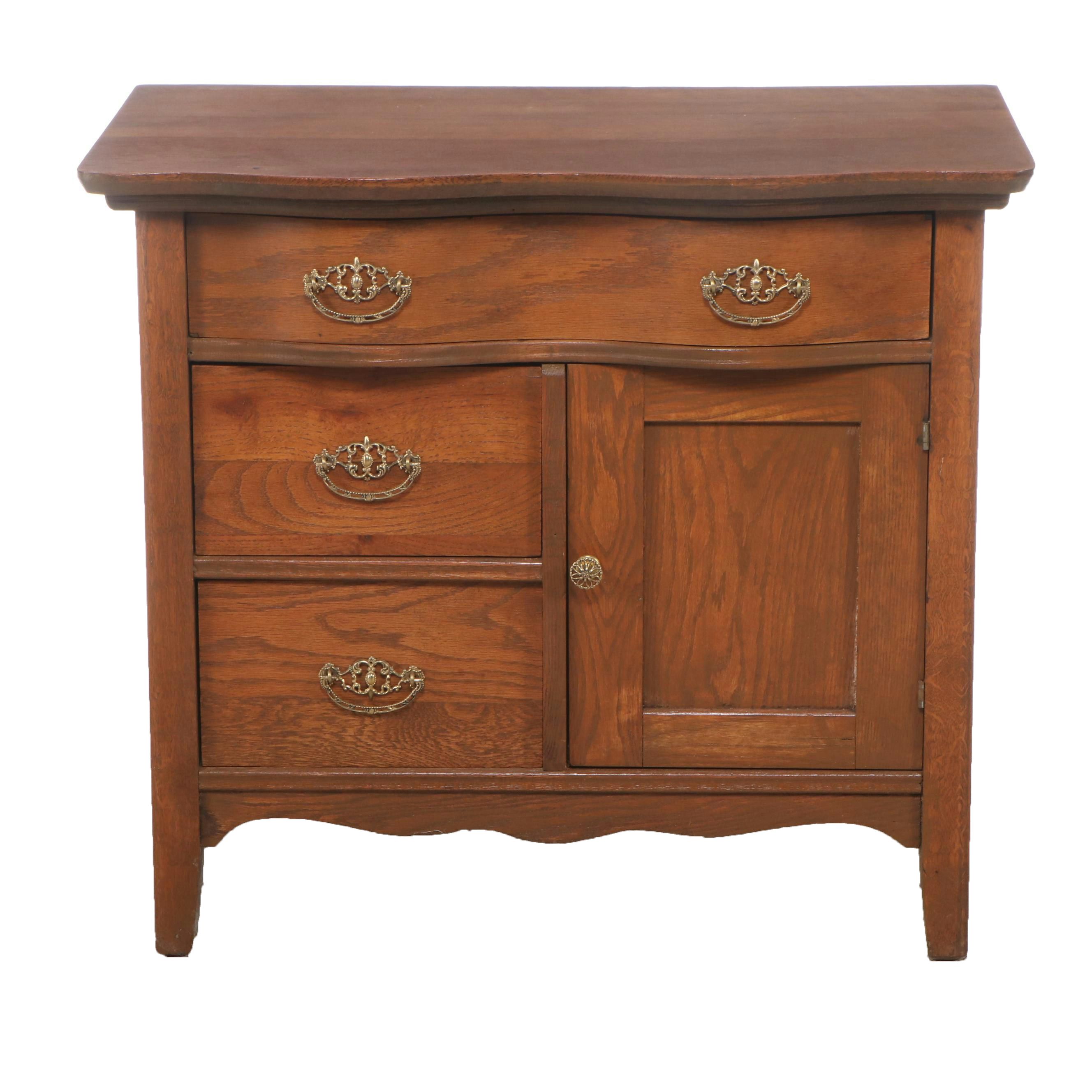 Victorian Style Oak Washstand