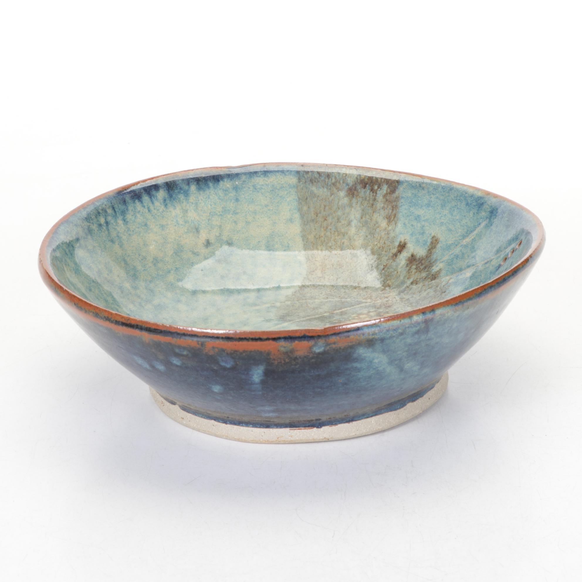 Hand-Thrown Pottery Bowls with Francoma Vase, Late 20th Century