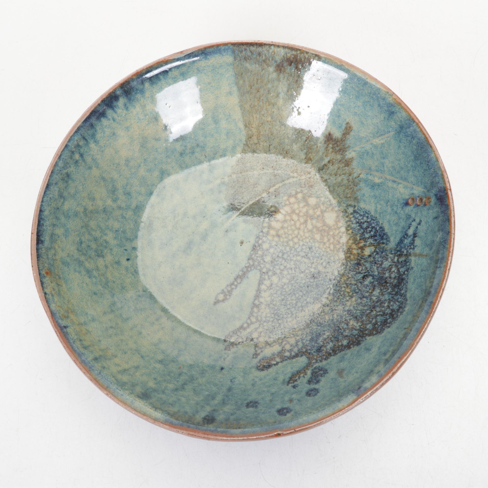 Hand-Thrown Pottery Bowls with Francoma Vase, Late 20th Century