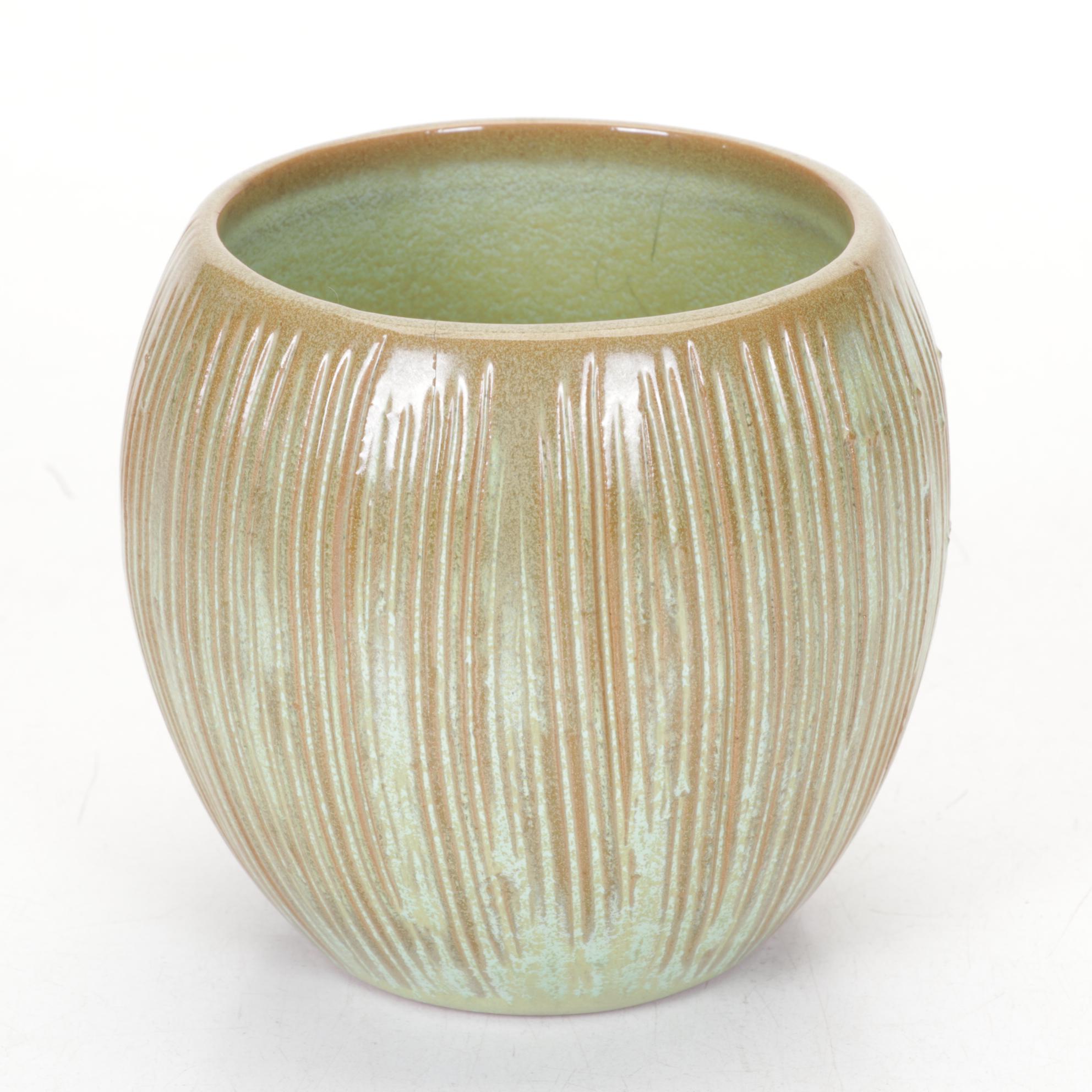 Hand-Thrown Pottery Bowls with Francoma Vase, Late 20th Century