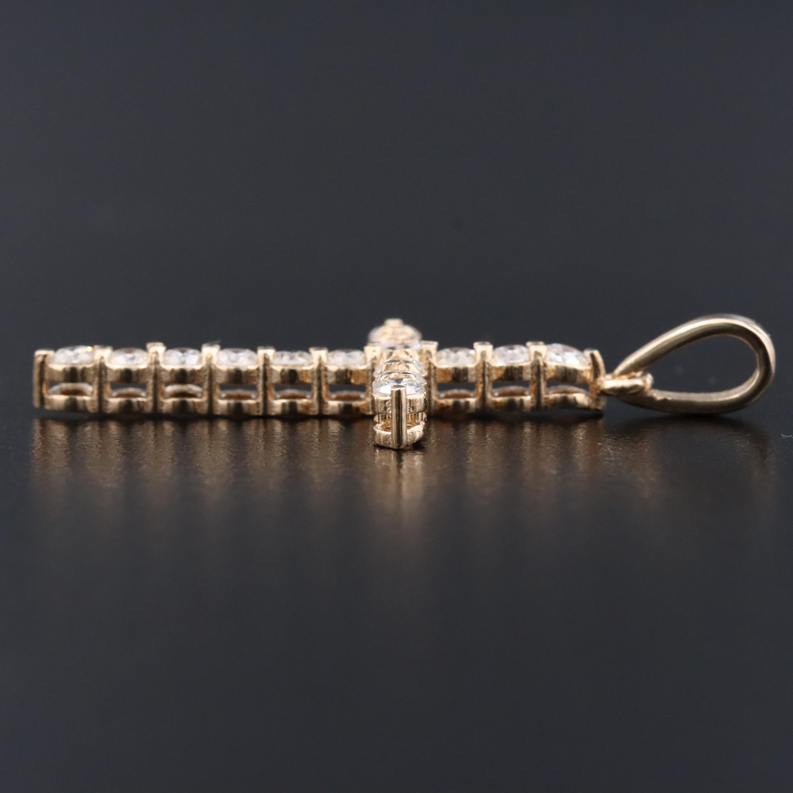 14K Lab Grown Diamond Cross Pendant