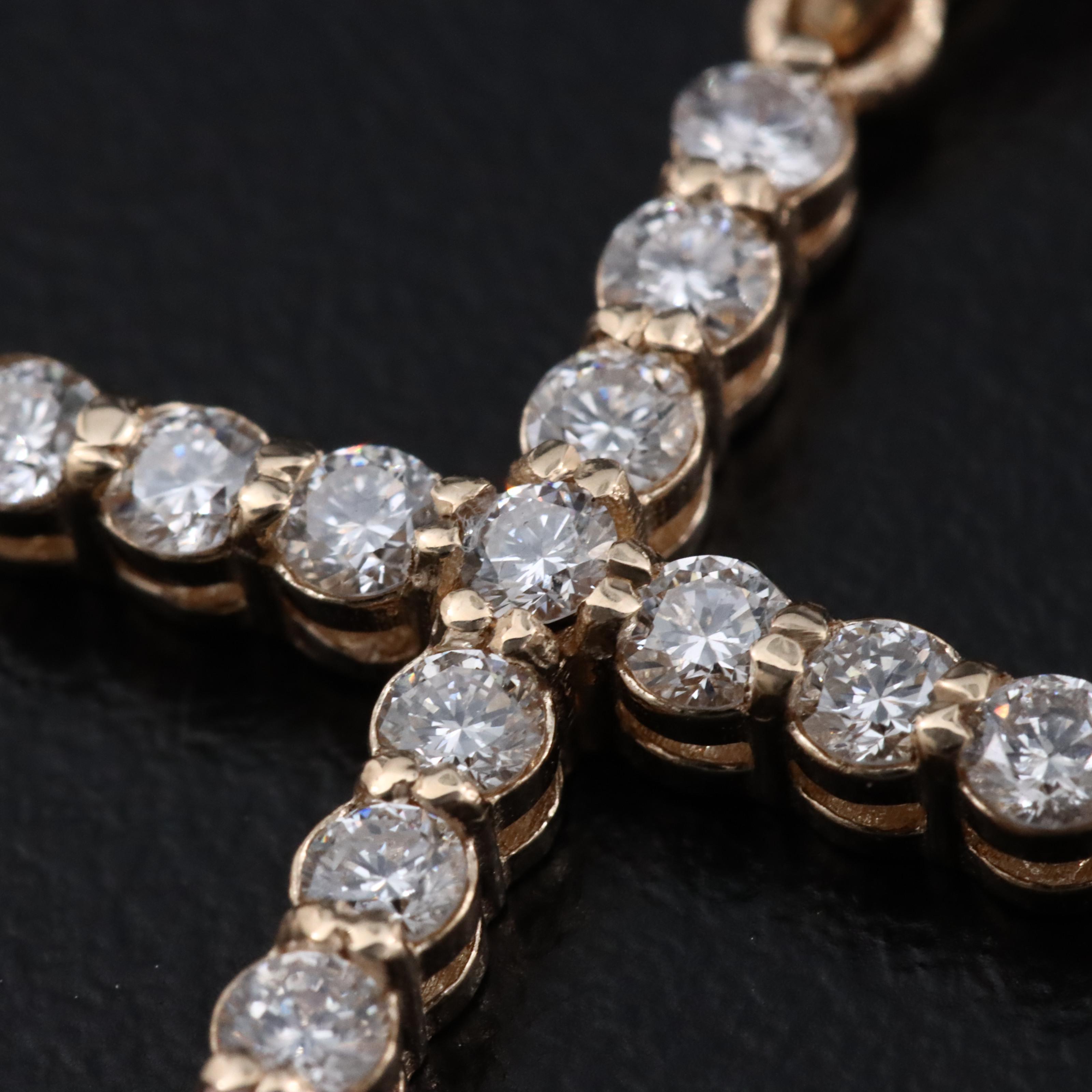 14K Lab Grown Diamond Cross Pendant