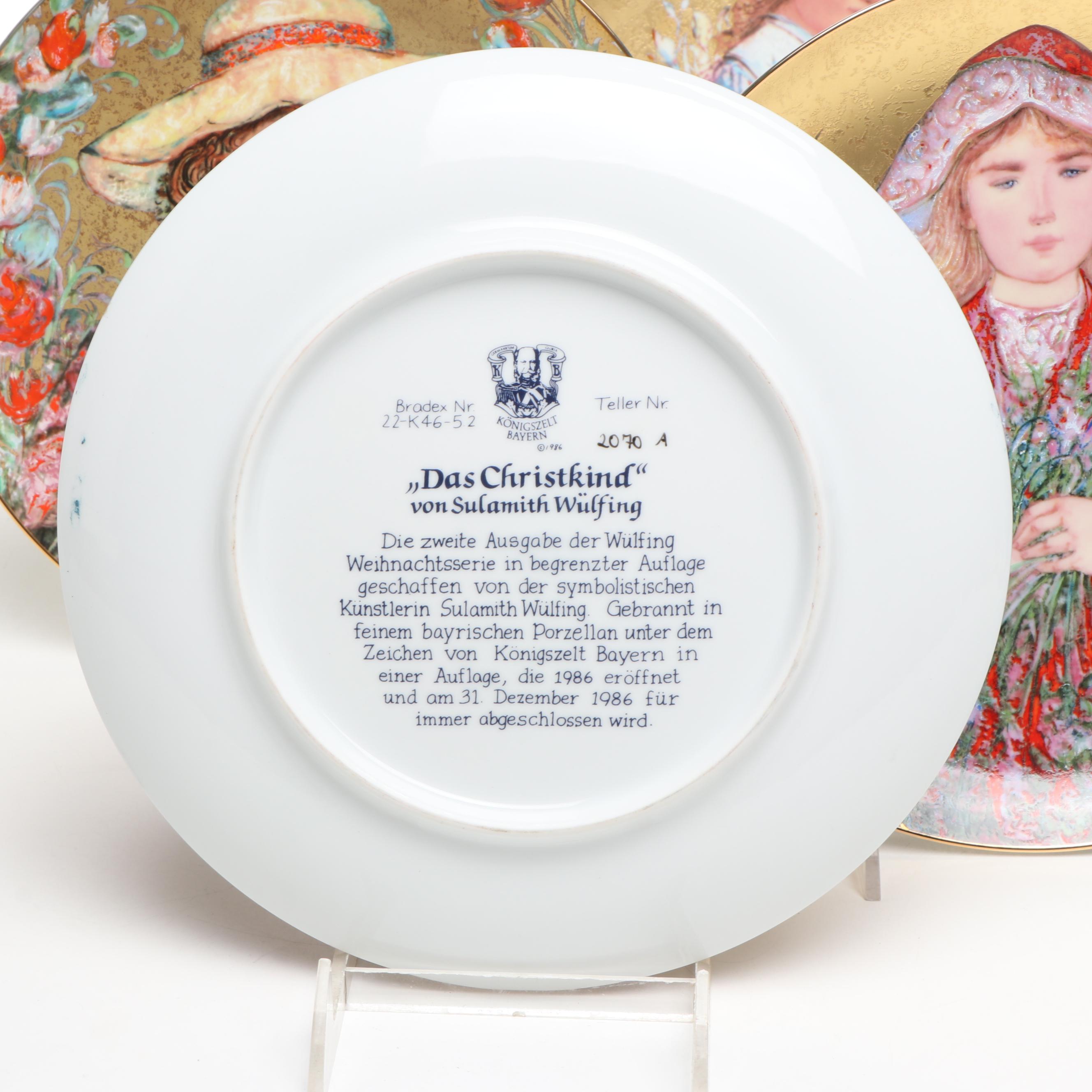 Edna Hibel The Flower Girl Series Porcelain Plates with Other Plate