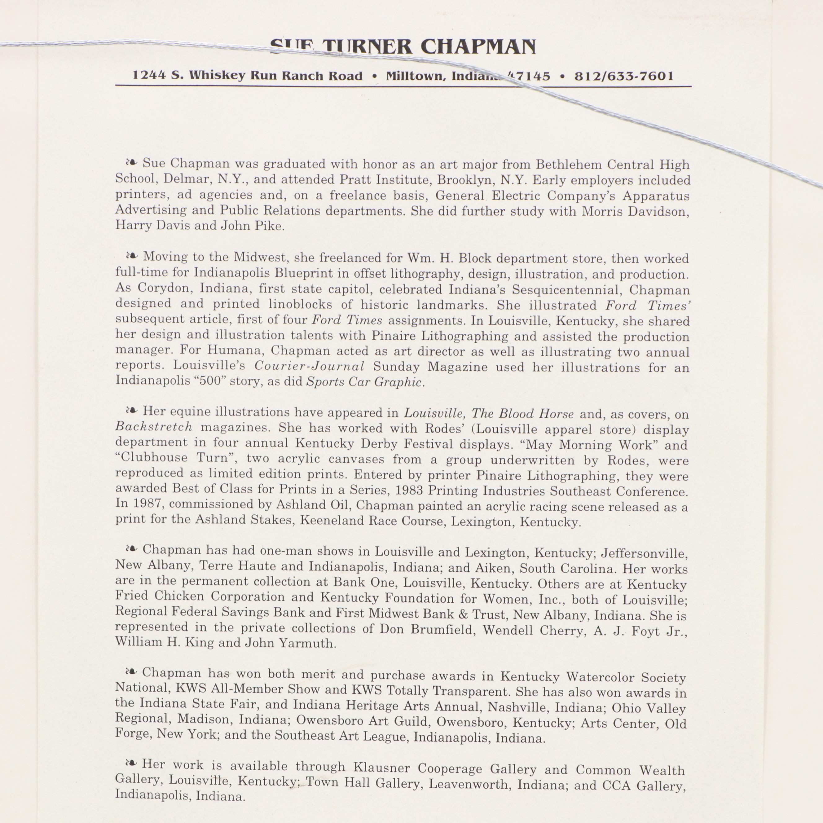 Sue Chapman Watercolor Painting "The Misfit II," 1999