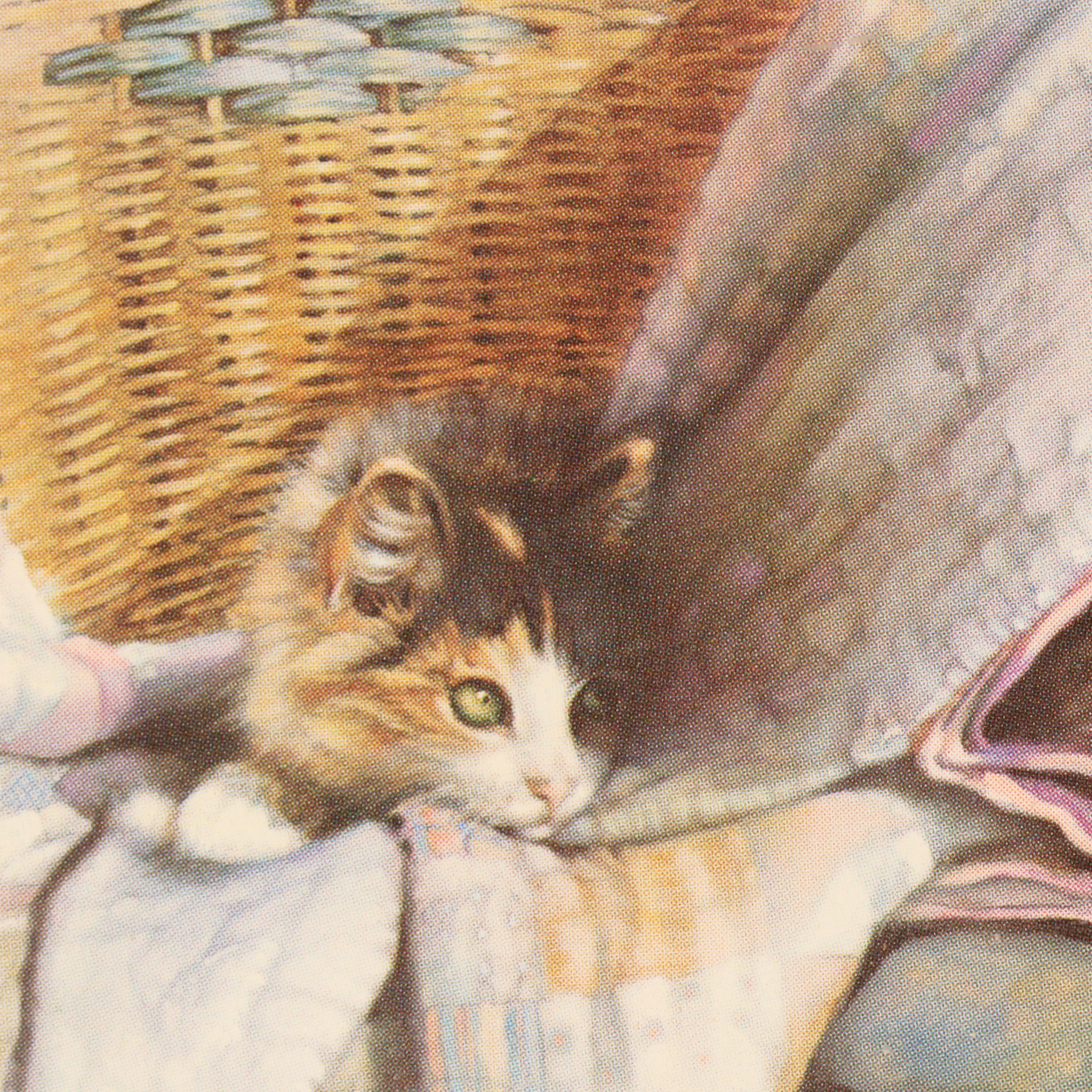 N. A. Noel Offset Lithograph "Calico" and Other Cat-Themed Art, 20th Century