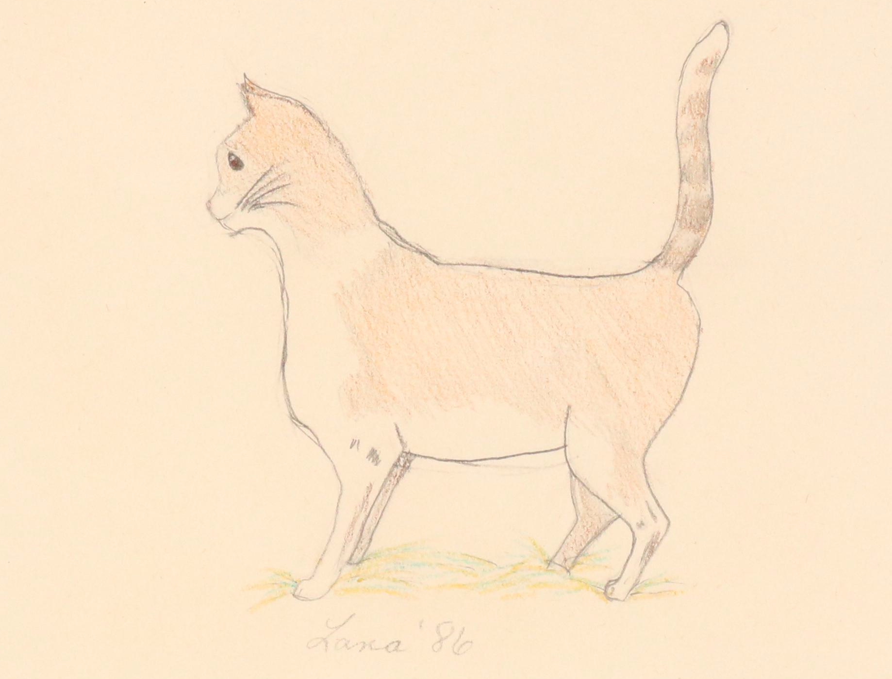 N. A. Noel Offset Lithograph "Calico" and Other Cat-Themed Art, 20th Century
