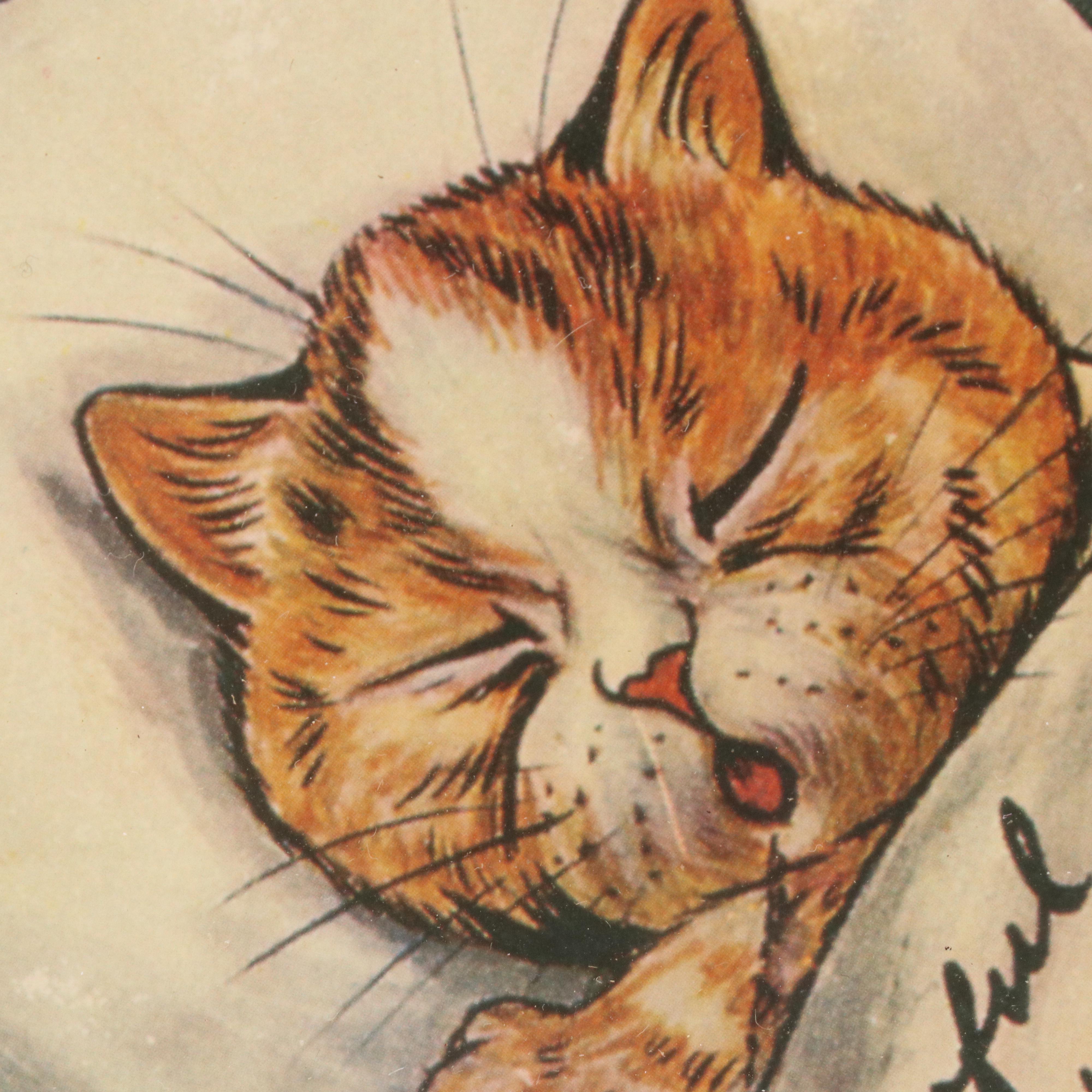 N. A. Noel Offset Lithograph "Calico" and Other Cat-Themed Art, 20th Century
