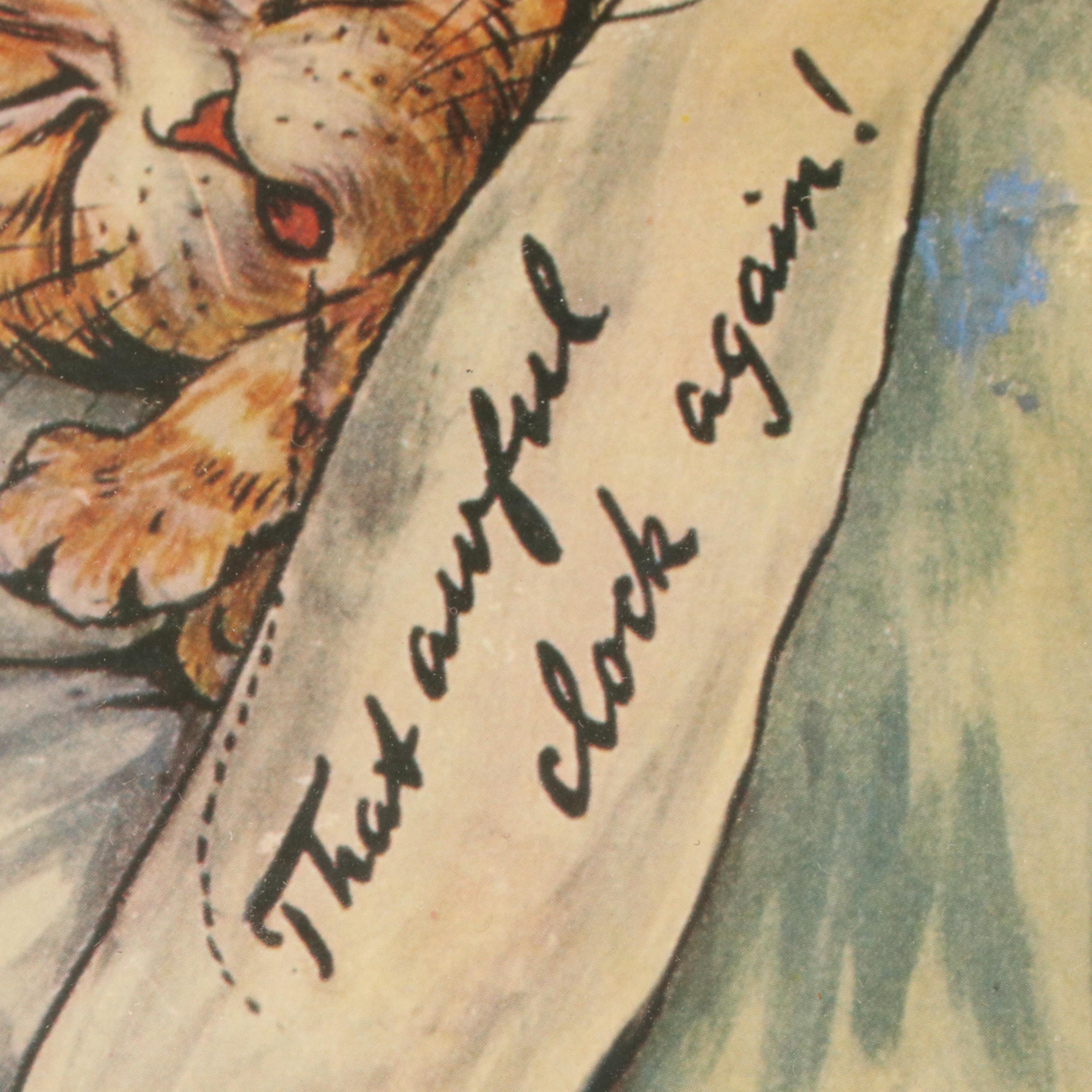 N. A. Noel Offset Lithograph "Calico" and Other Cat-Themed Art, 20th Century