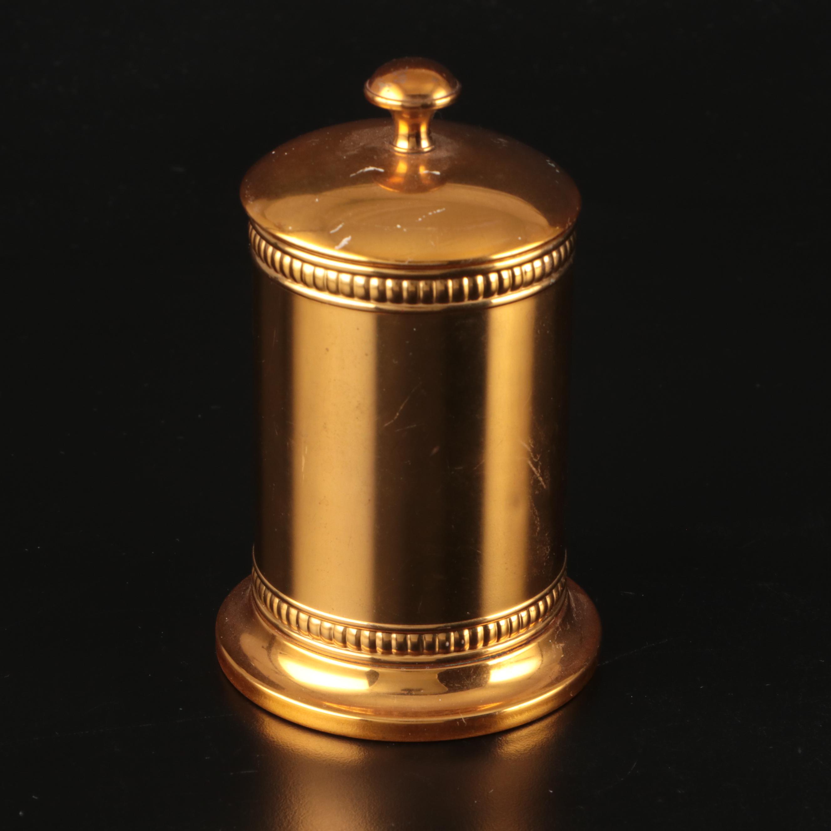 Floral Porcelain Serving Dish and Pitcher with Other Gold Finish Metal Tableware