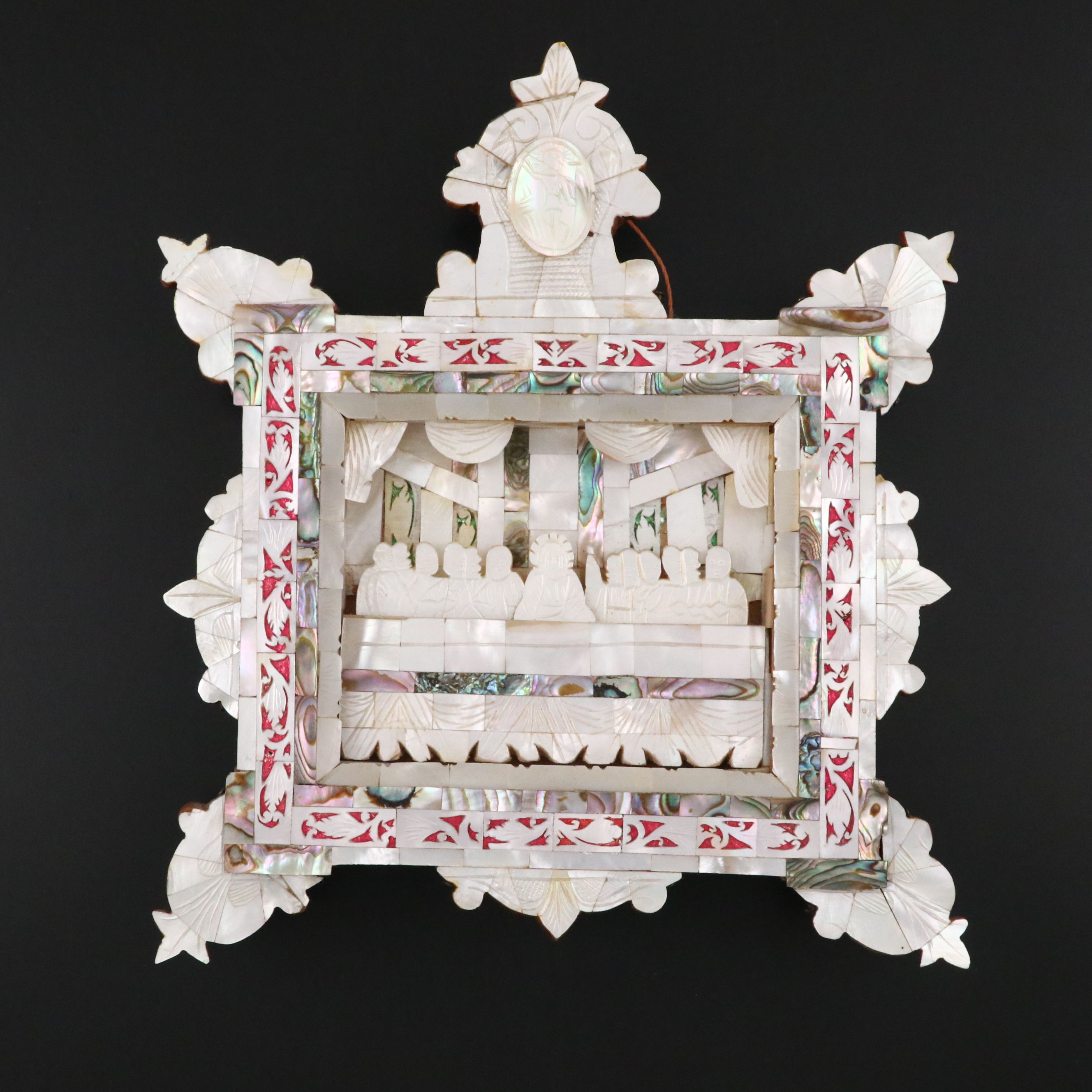 Mother-of-Pearl Last Supper Shadow Box Wall Hanging