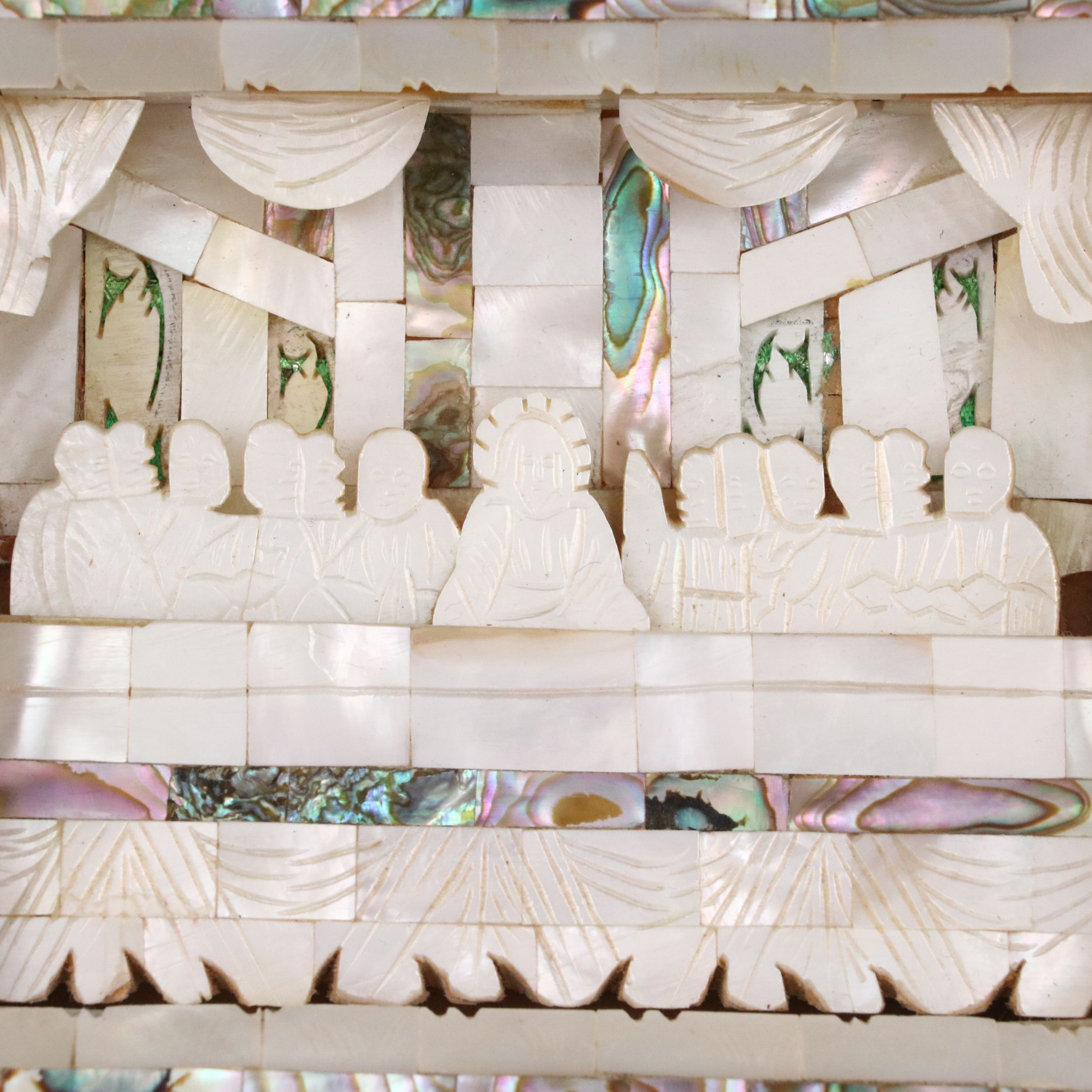 Mother-of-Pearl Last Supper Shadow Box Wall Hanging