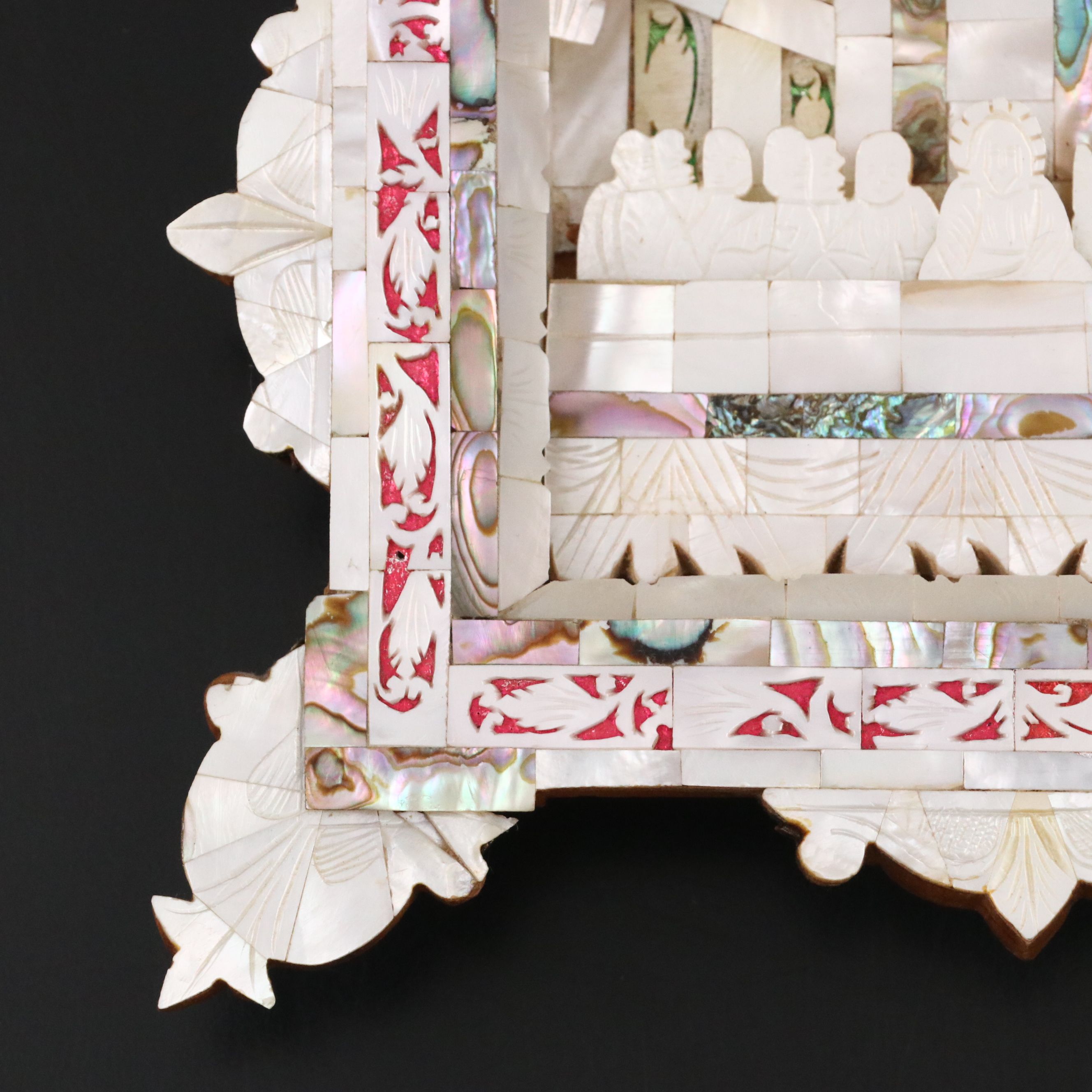 Mother-of-Pearl Last Supper Shadow Box Wall Hanging