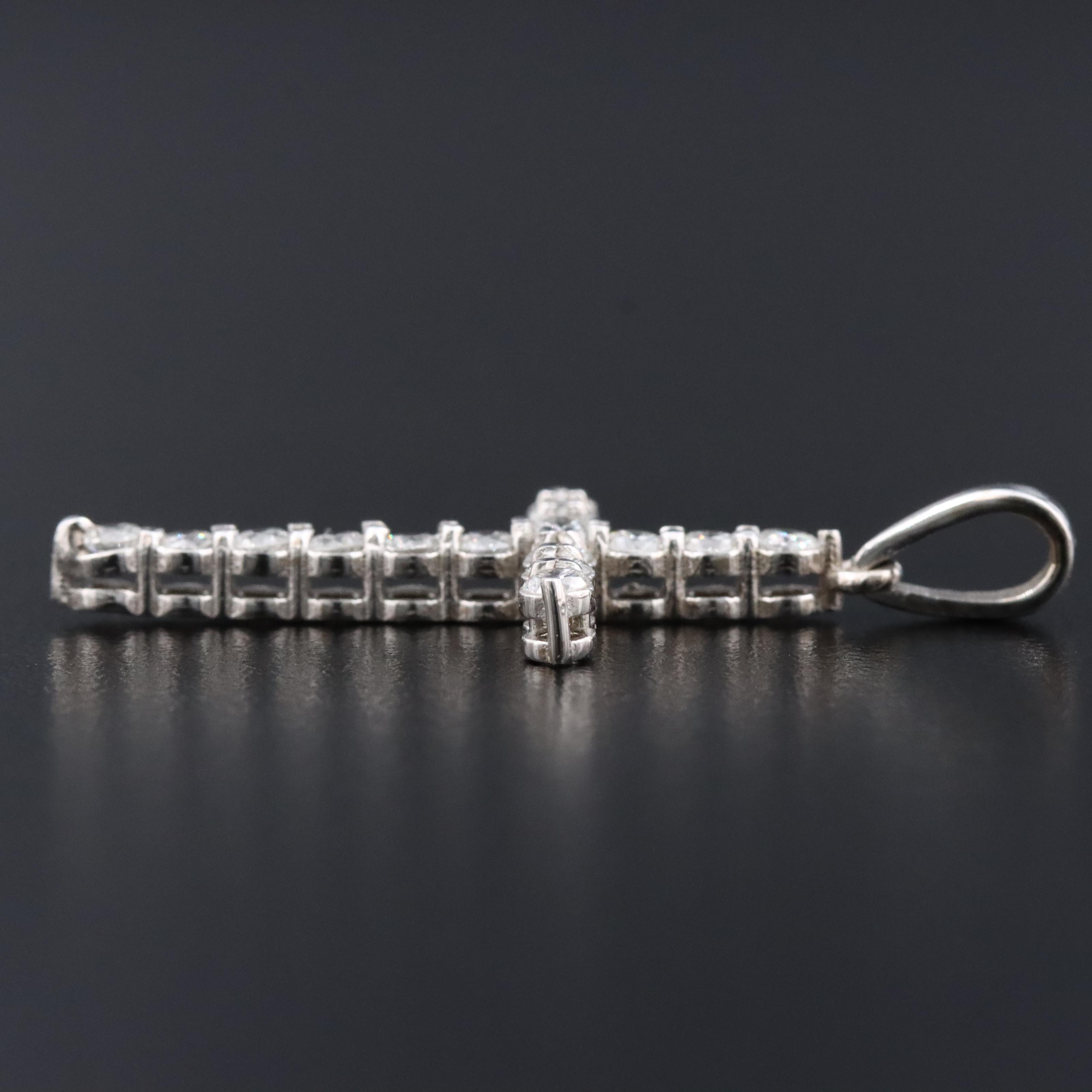 14K 0.75 CTW Lab Grown Diamond Cross Pendant