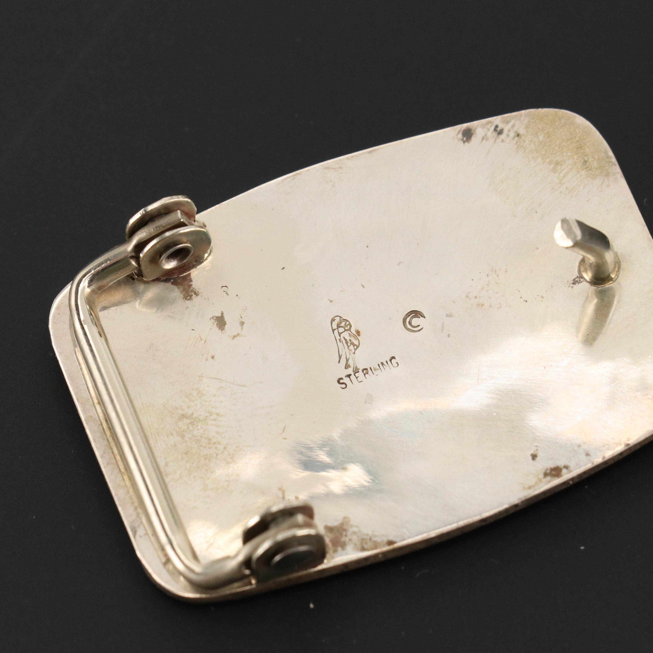 Daren Silas Hopi Sterling Overlay Belt Buckle