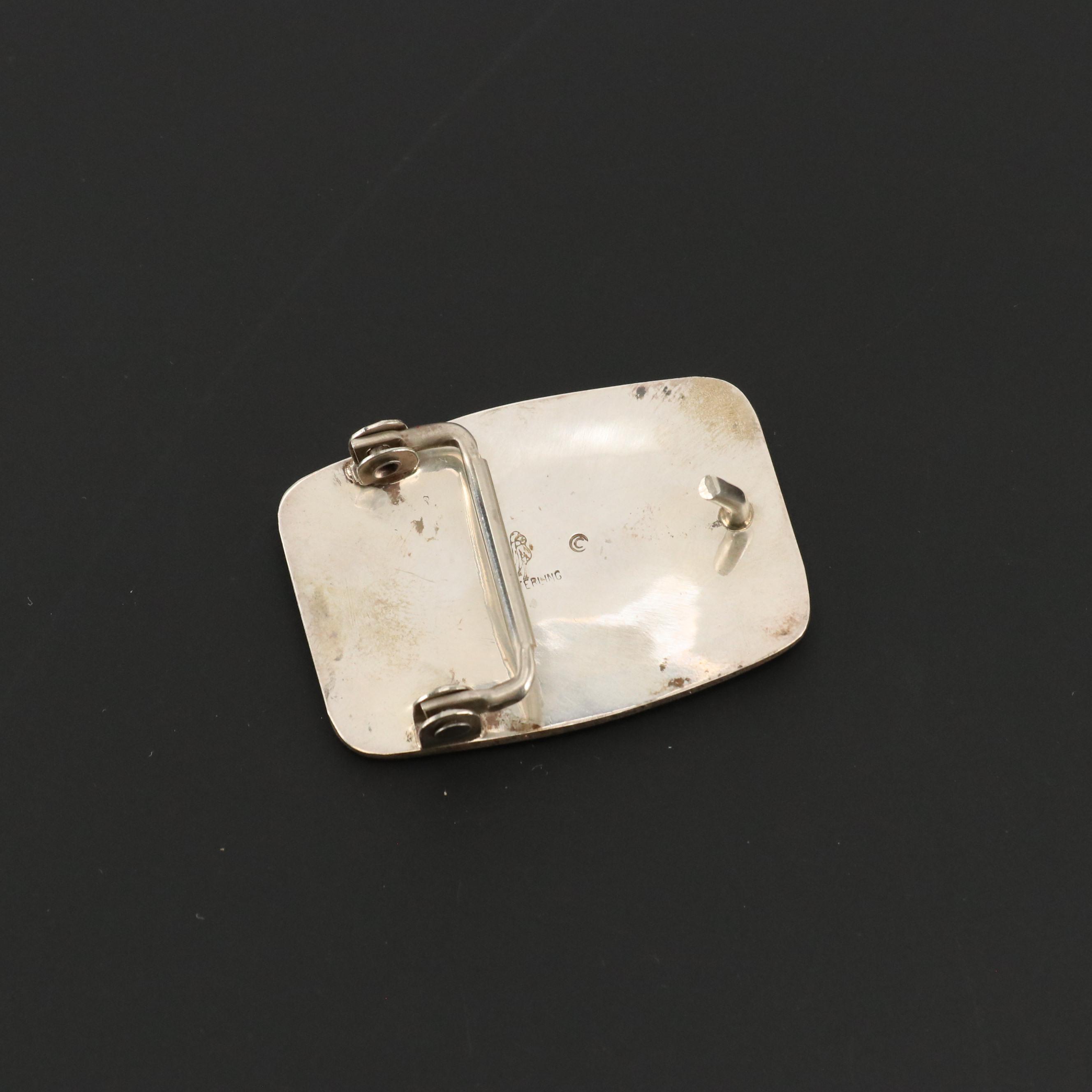 Daren Silas Hopi Sterling Overlay Belt Buckle