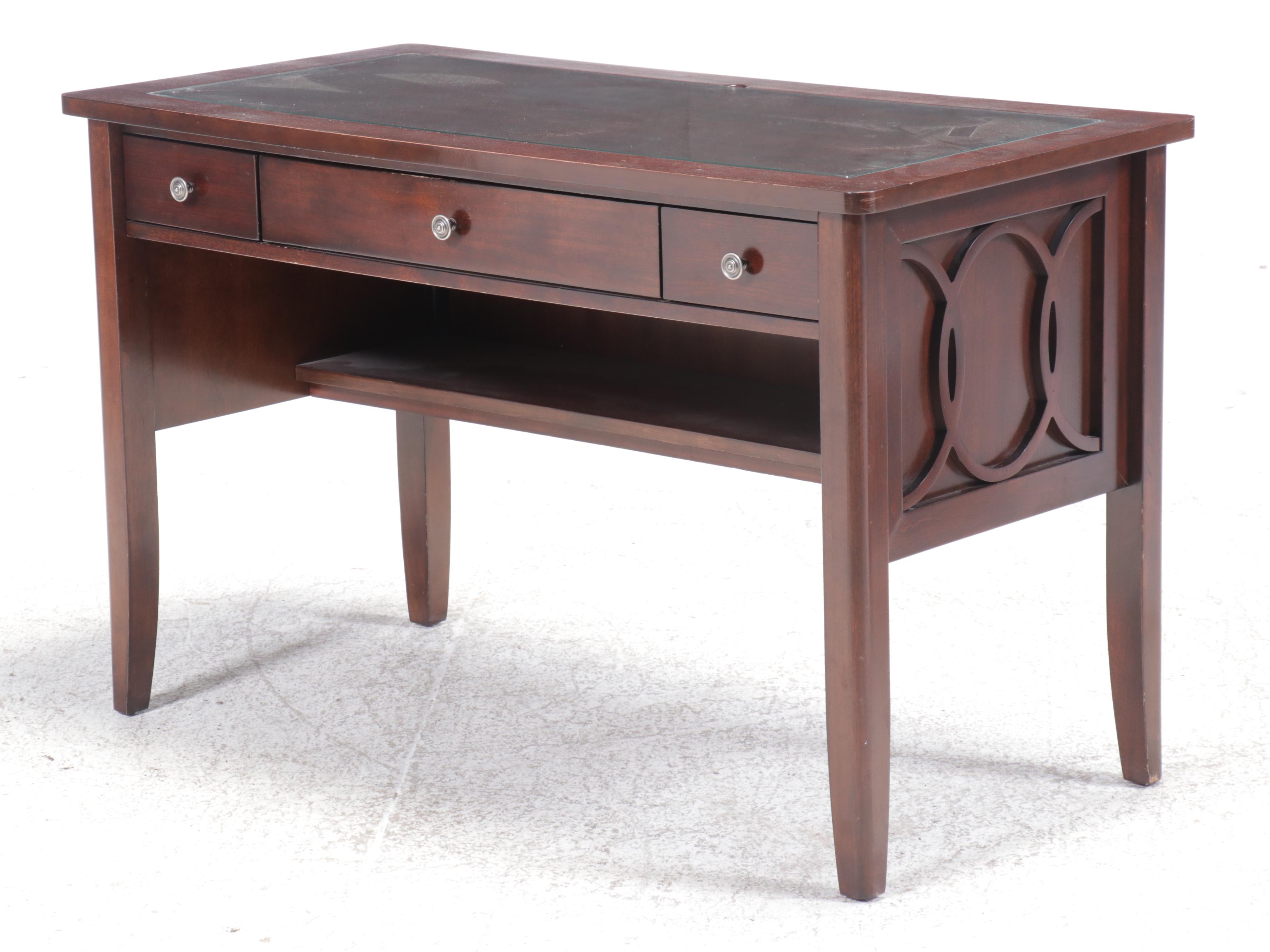 Mahogany Finish Computer Desk with Office Chair