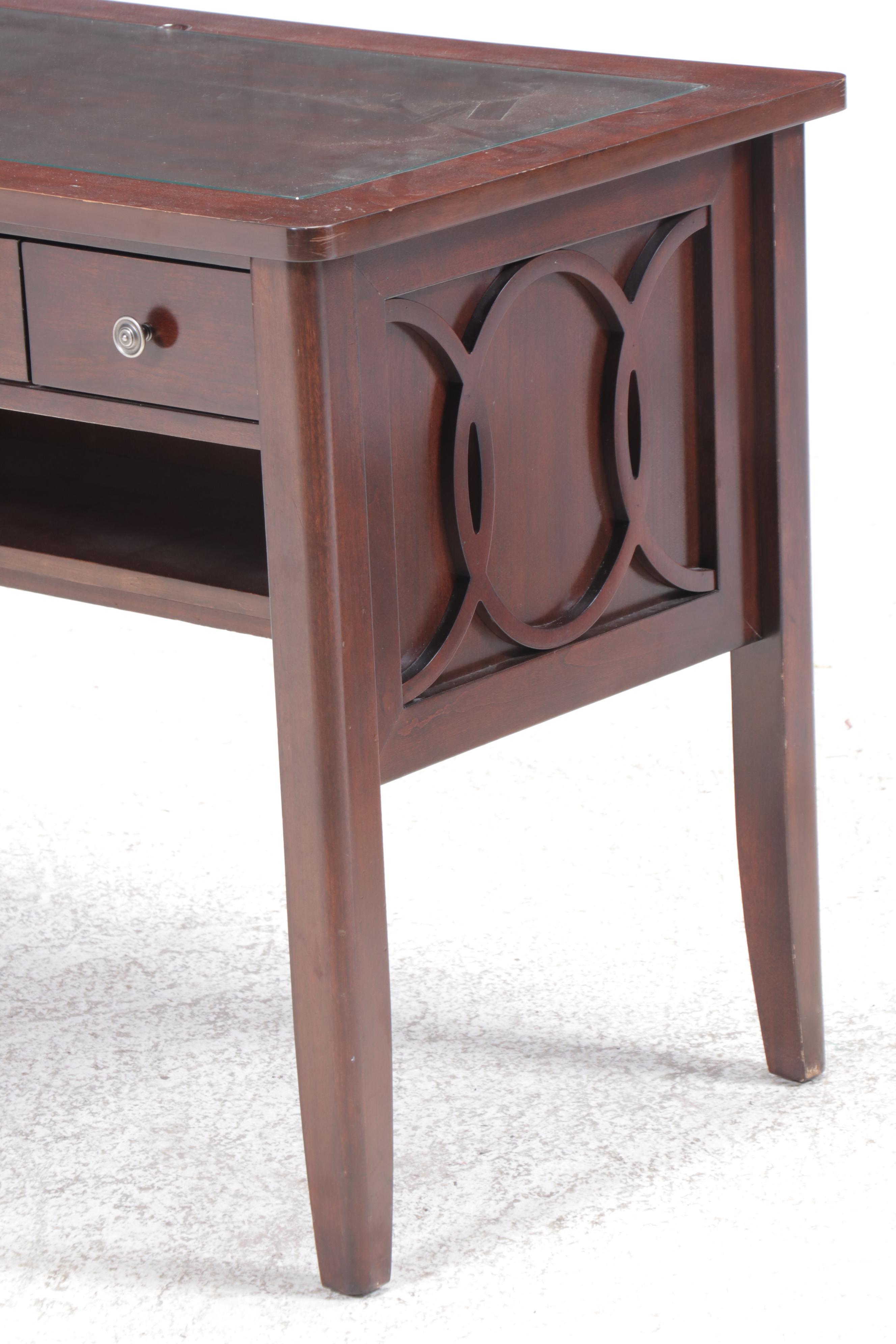Mahogany Finish Computer Desk with Office Chair