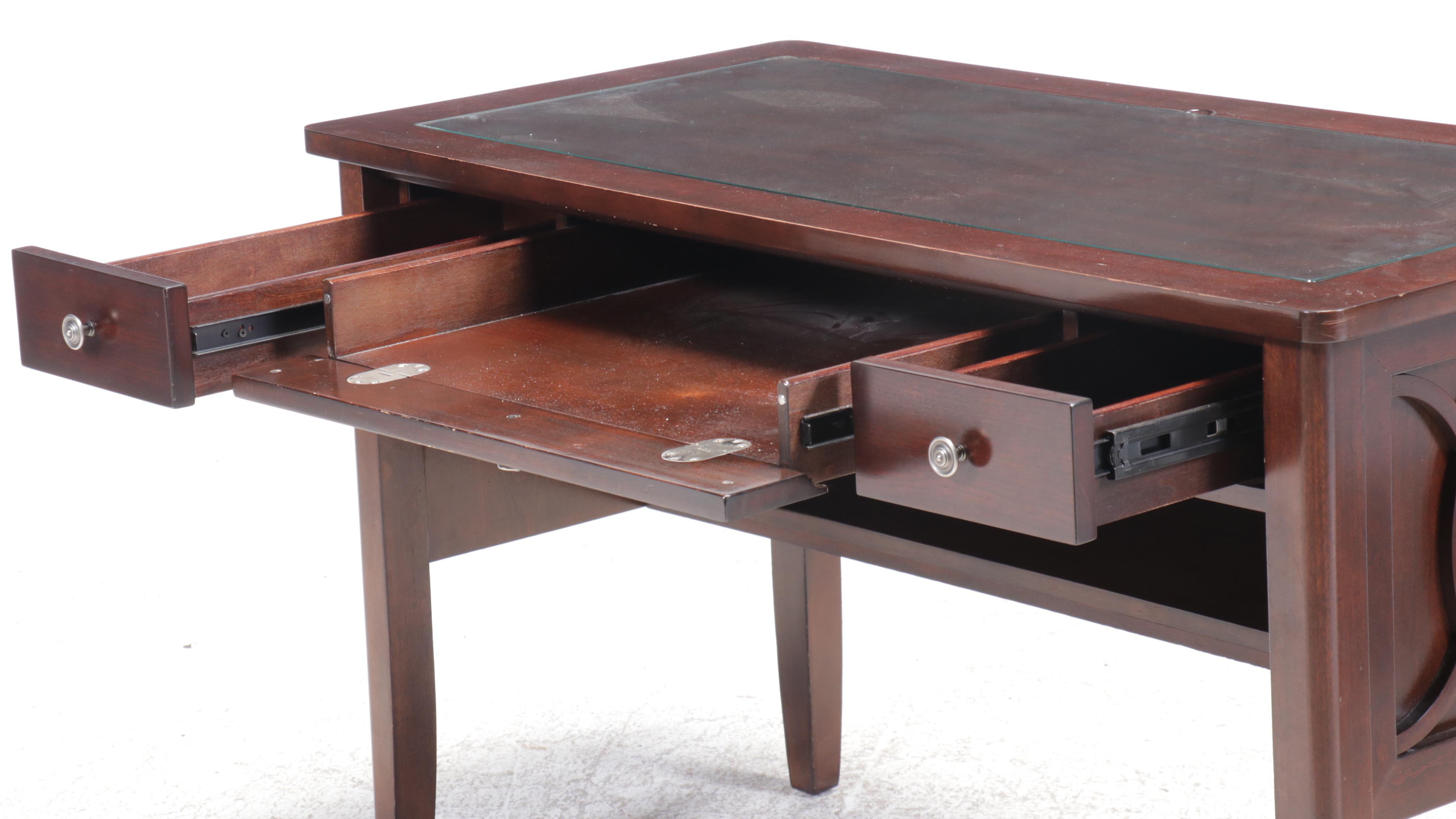 Mahogany Finish Computer Desk with Office Chair