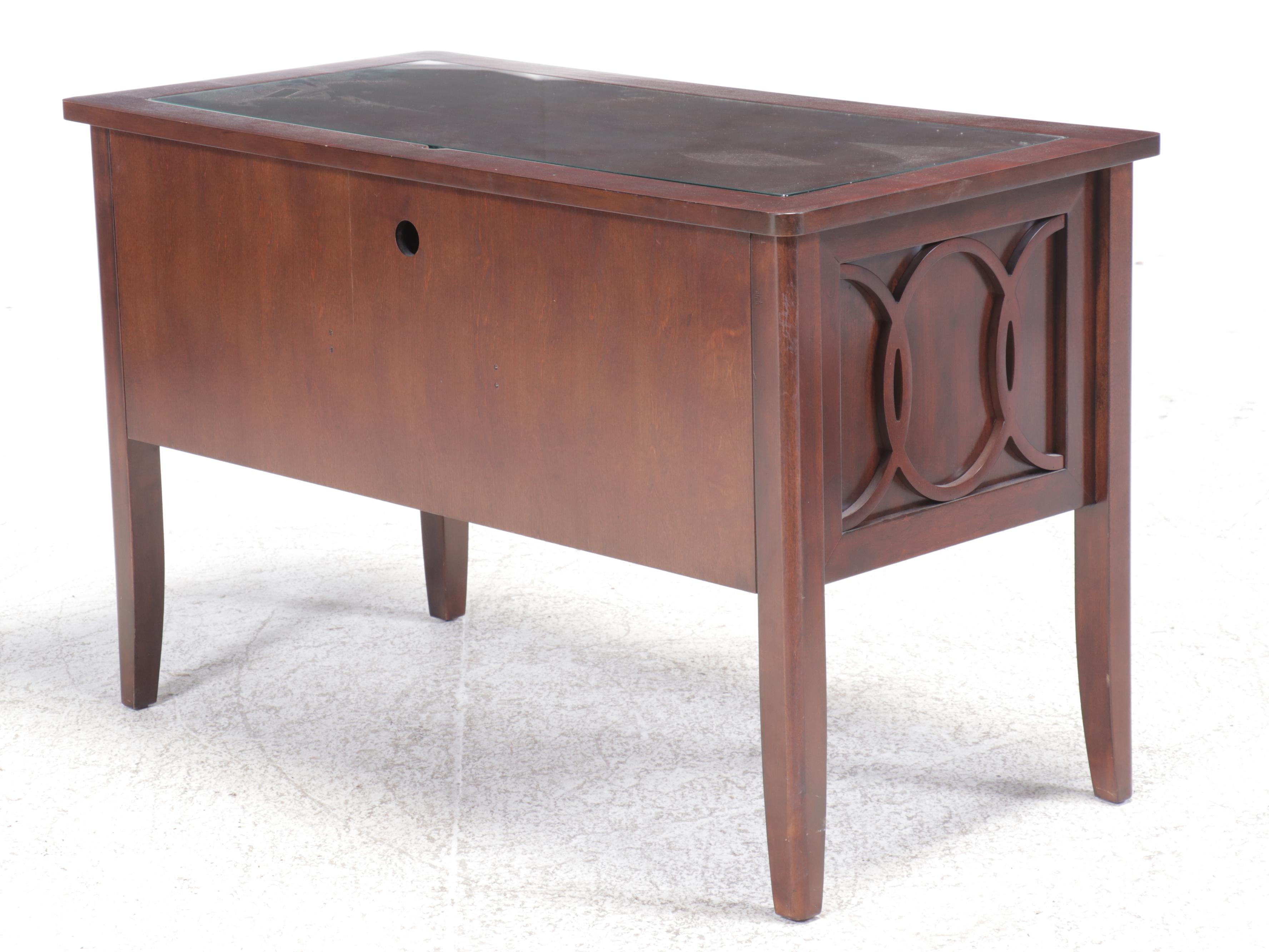 Mahogany Finish Computer Desk with Office Chair