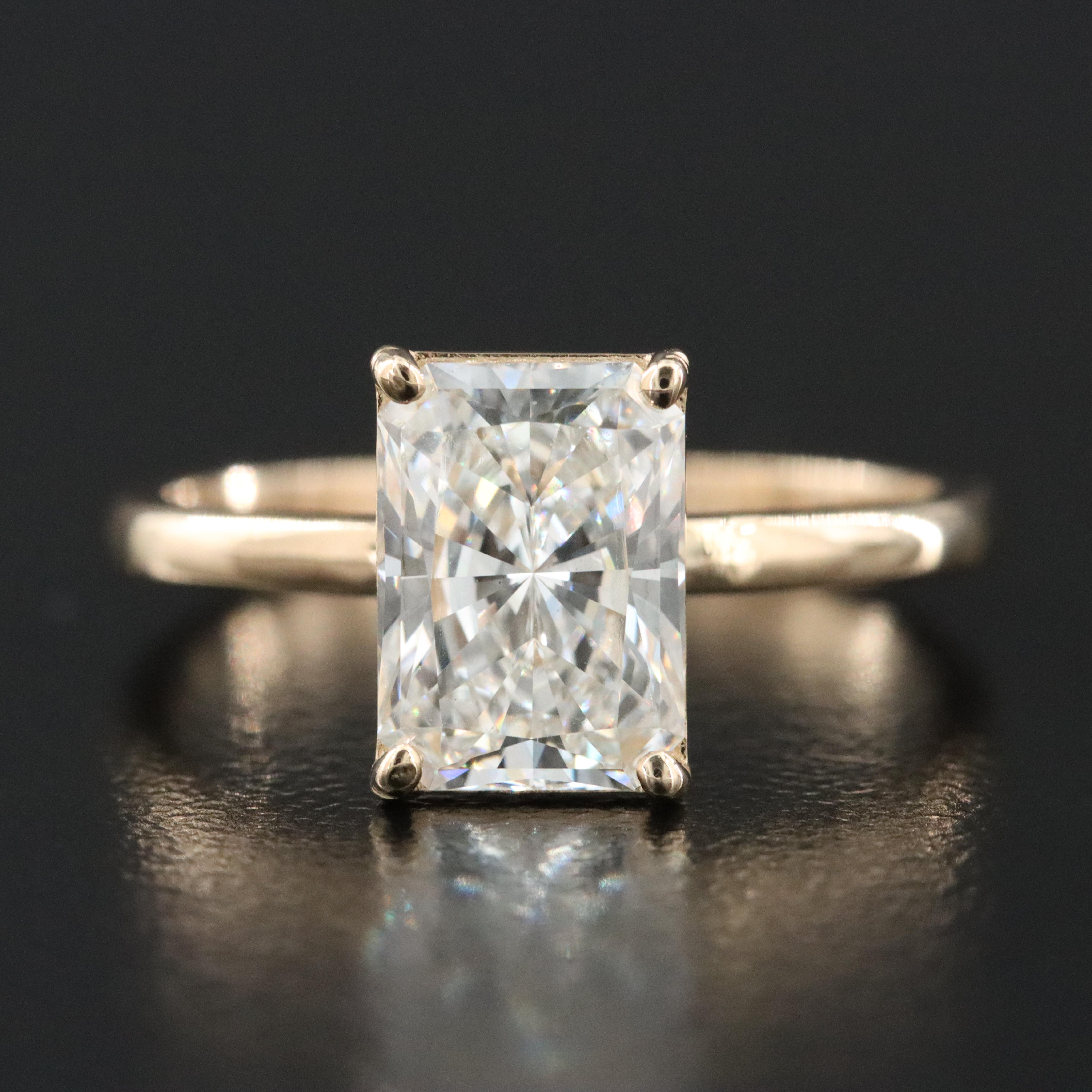 14K 2.07 CT Lab Grown Diamond Solitaire Ring with IGI Report