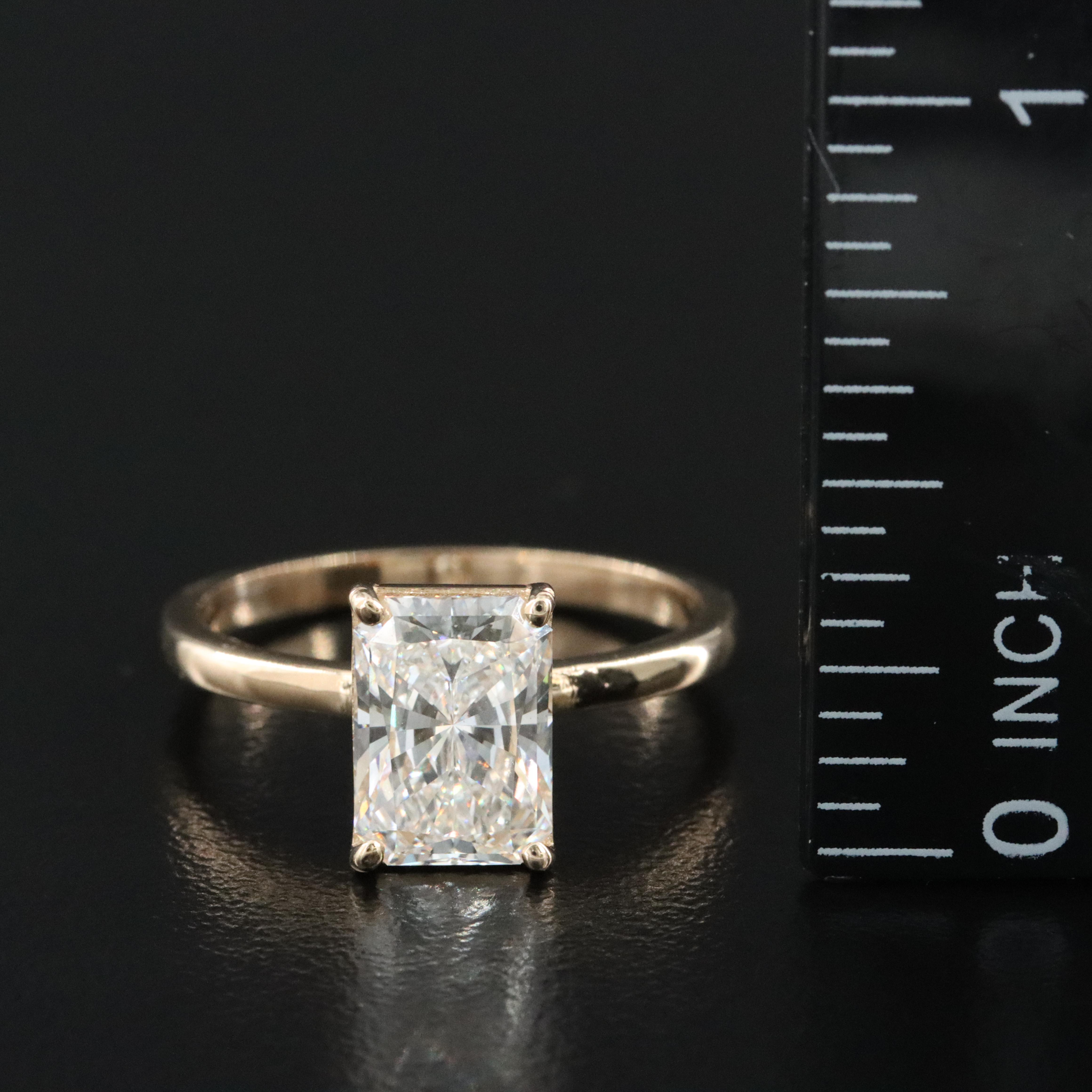 14K 2.07 CT Lab Grown Diamond Solitaire Ring with IGI Report