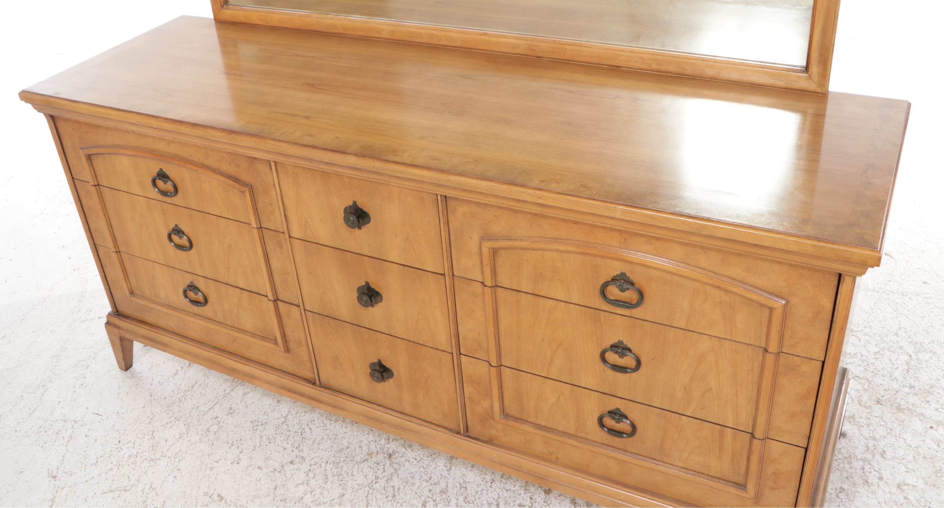 J. B. VanSciver Co. Walnut and Burl Wood Dresser, Mid-20th Century