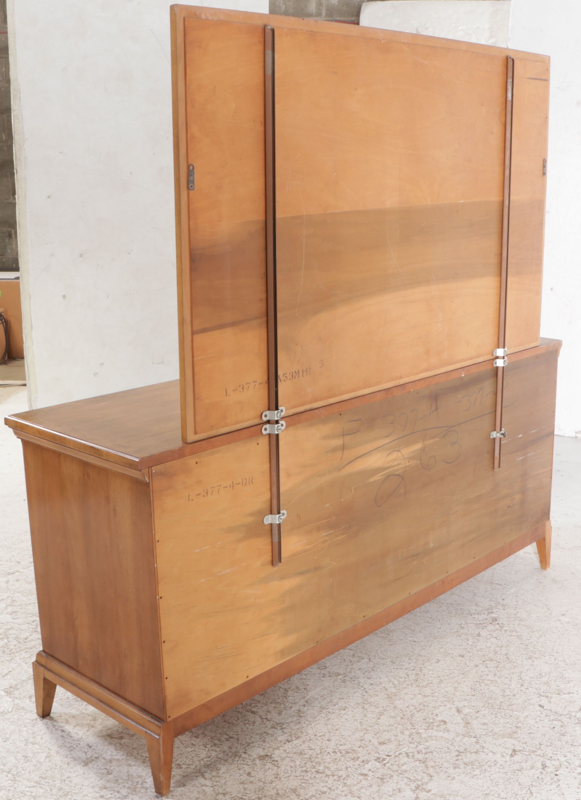 J. B. VanSciver Co. Walnut and Burl Wood Dresser, Mid-20th Century