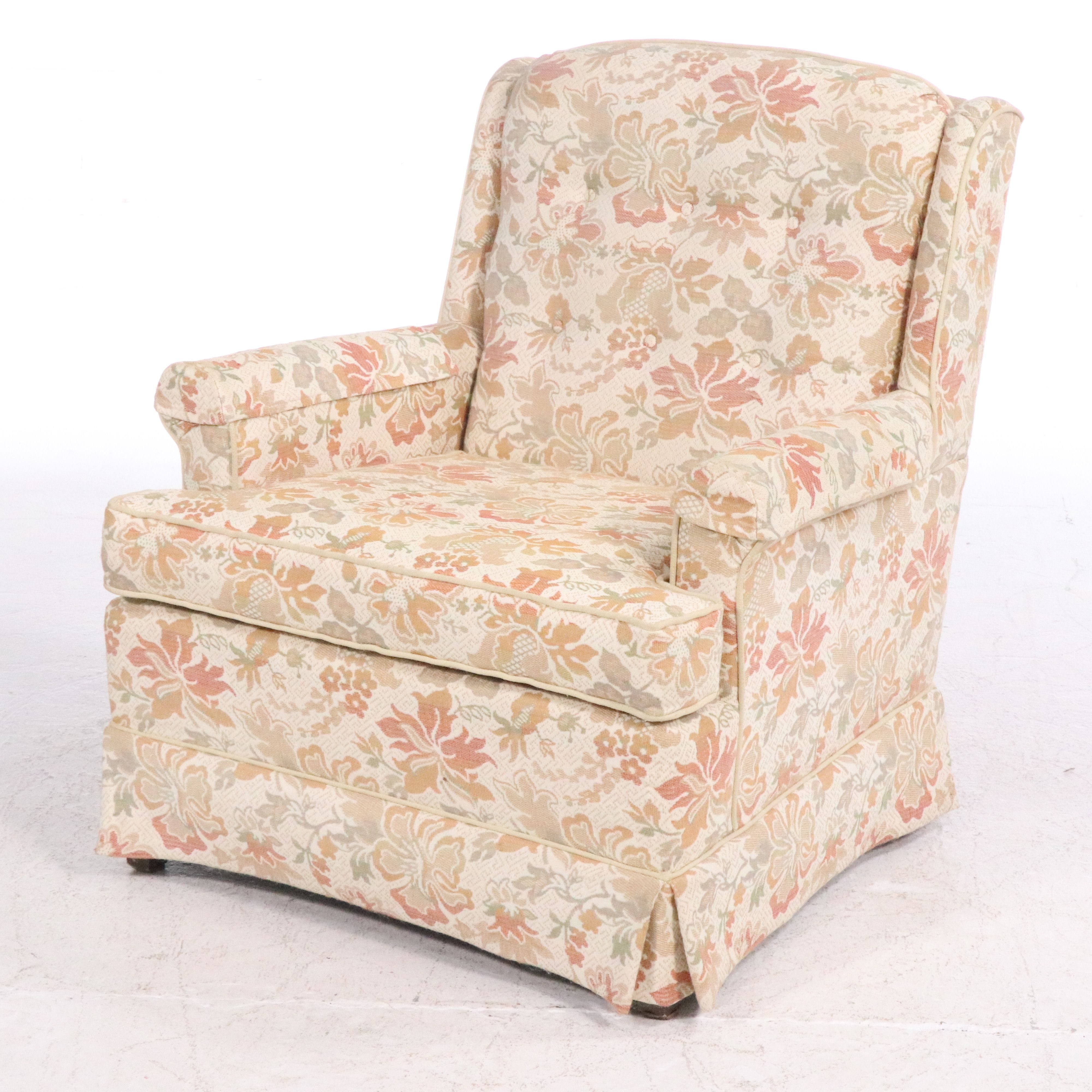 Ethan Allen "Traditional Classics" Floral Upholstered Armchair