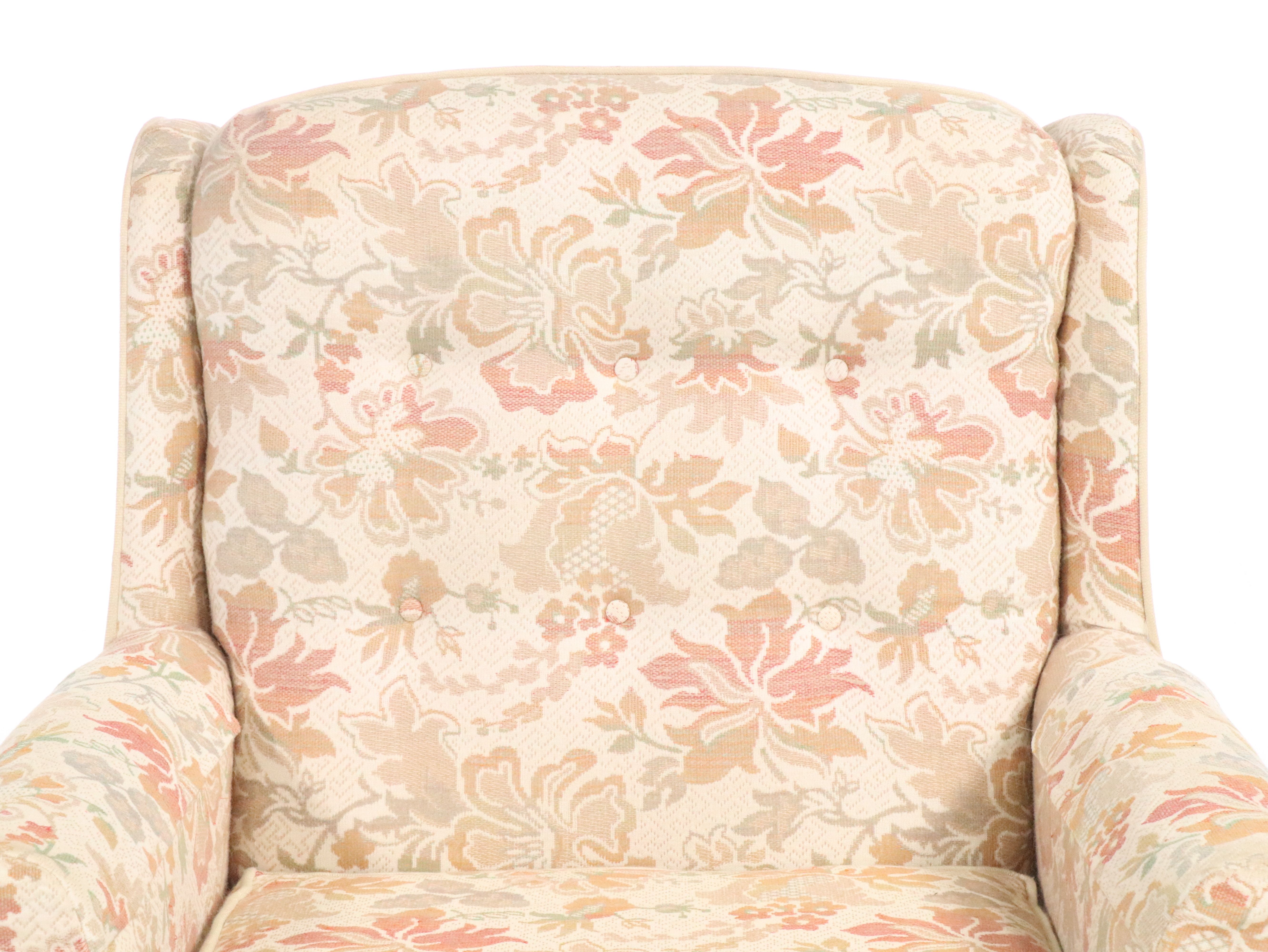 Ethan Allen "Traditional Classics" Floral Upholstered Armchair